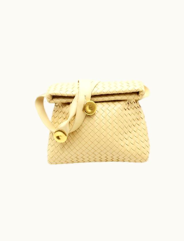 Bottega Veneta Bottega Veneta Beige The Fold Crossbody Bag - From The Fall 2020 Rtw Runway