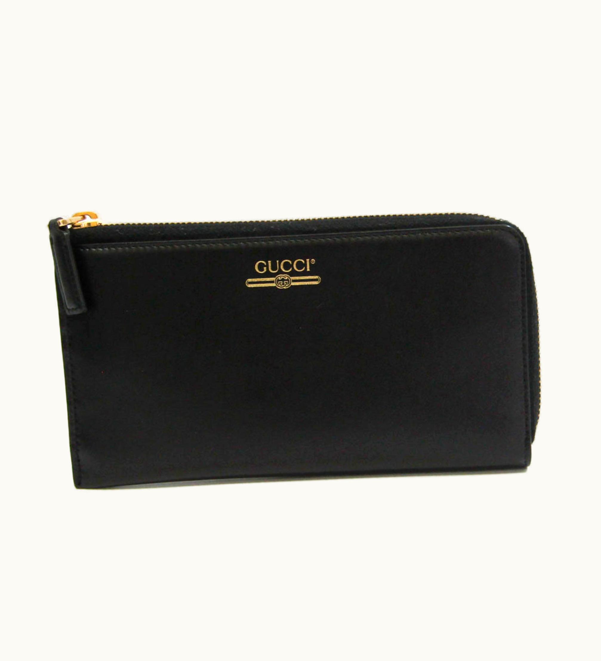 Gucci Gucci L-Shaped Fastener 573116 Women's Leather Long Wallet [Bi-Fold] Black