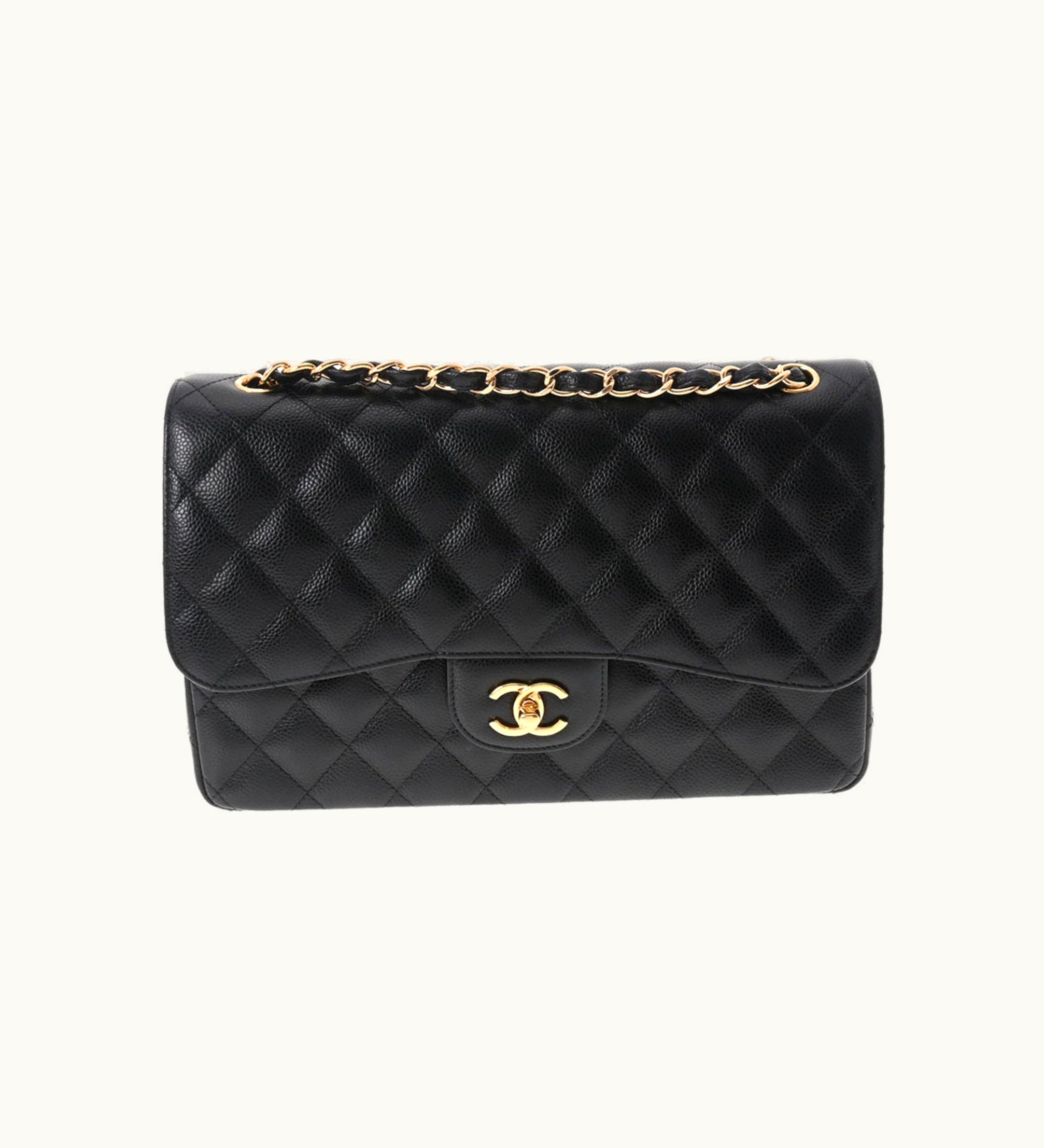 Chanel Chanel Matelasse Chain Shoulder W Flap 30Cm Black Ladies Caviar Skin Bag