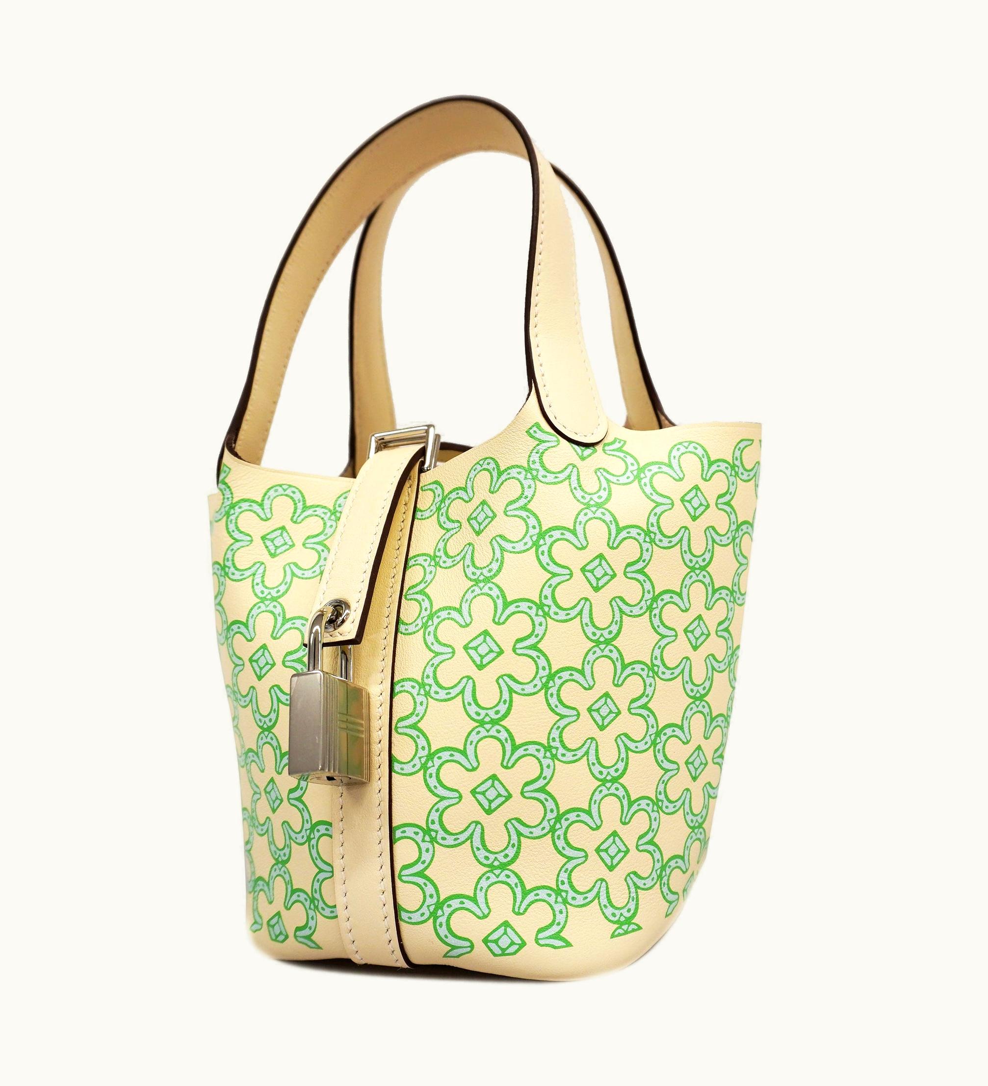 Hermès Hermès   Picotin Rock Micro Lucky Daisy U Engraved Nata Women's Swift Leather