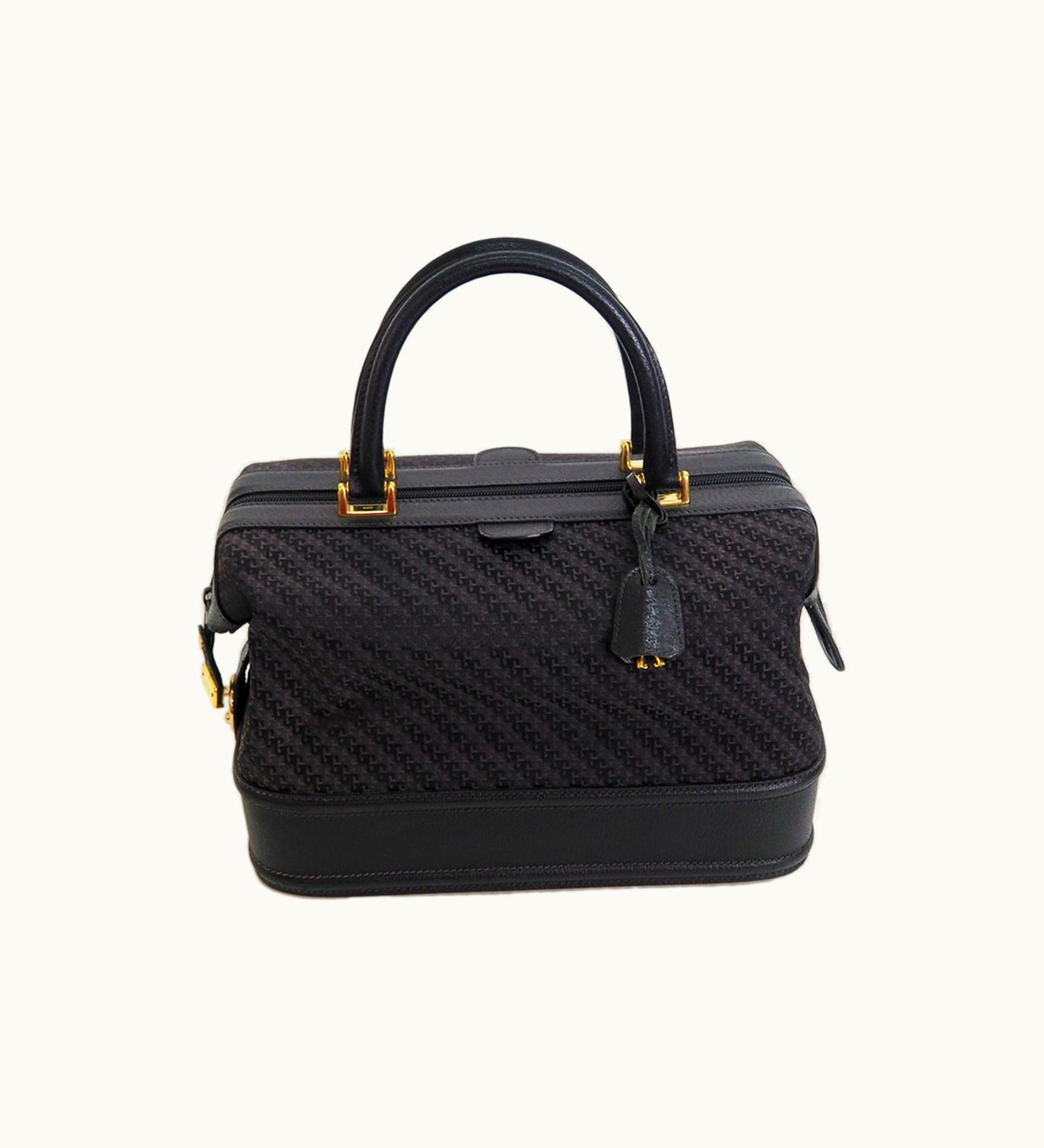 Gucci Gucci Old Doctor Bag Handbag Black Canvas Women's Boston