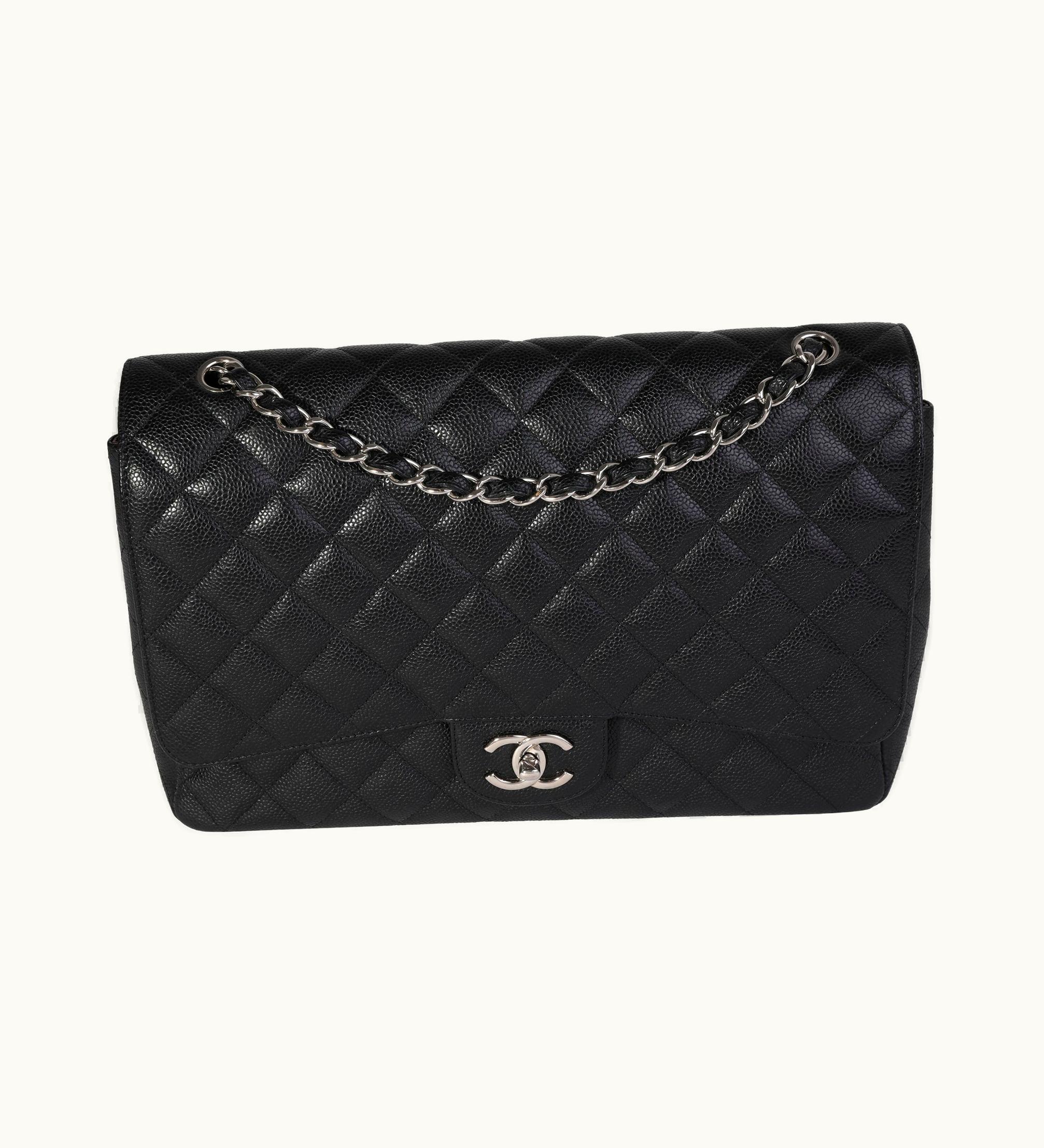 Chanel Chanel Maxi Classic Double Flap Bag Black Quilted Caviar
