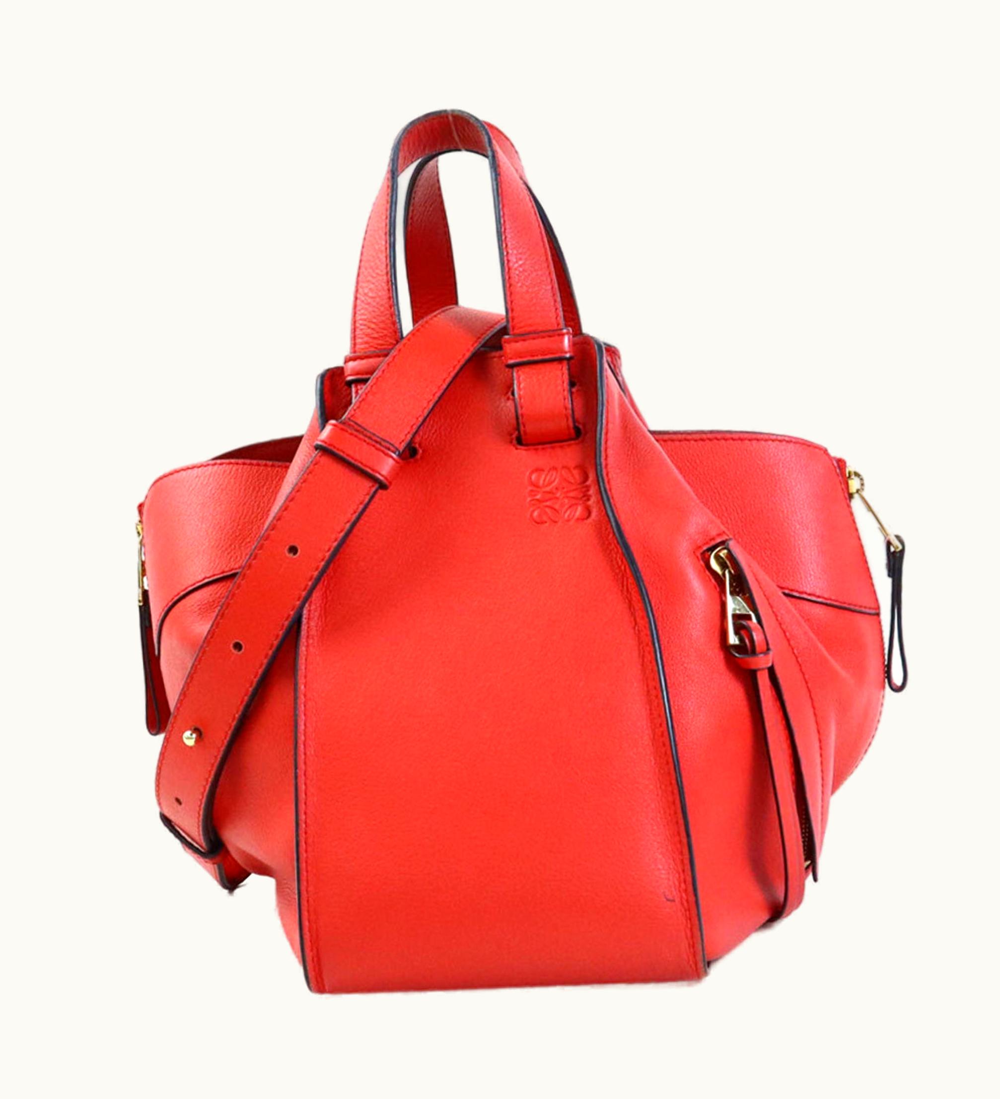 Loewe Loewe Handbag Diagonal Shoulder Bag Hammock Small Leather Red Gold Women's E55962A