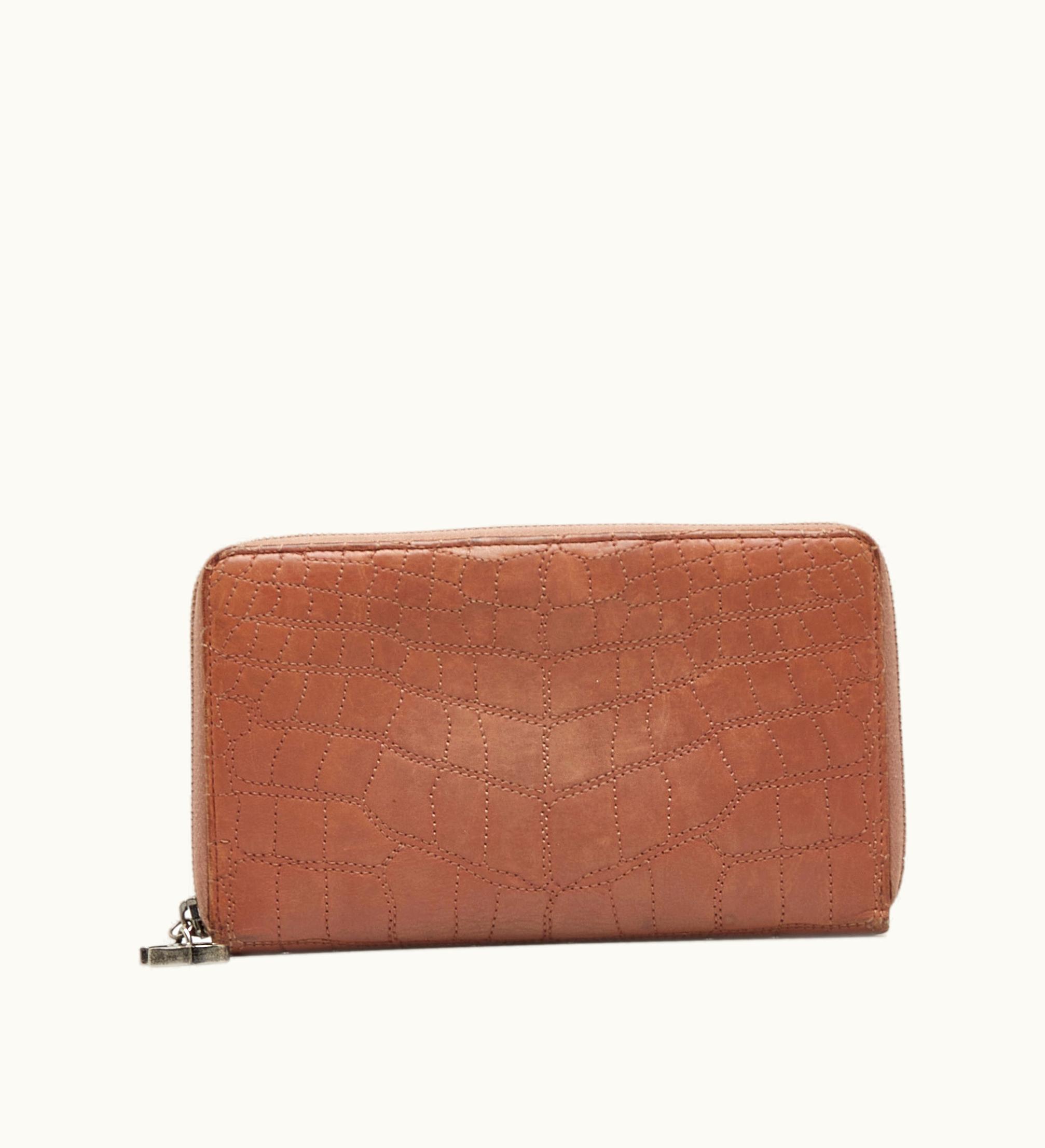 Chanel Chanel Croc Embossed Leather Zippy Wallet Long Wallets