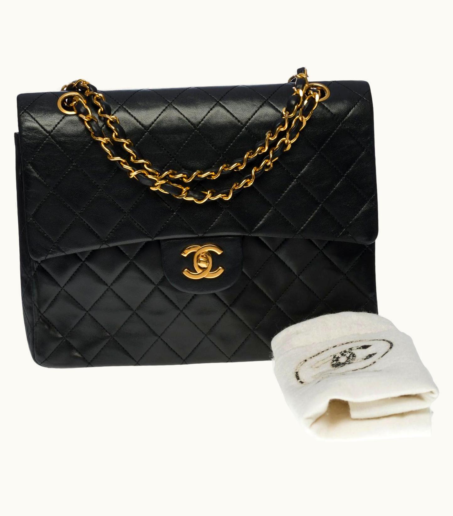Chanel Chanel Classic Medium 25cm Shoulder Bag In Black Quilted Leather