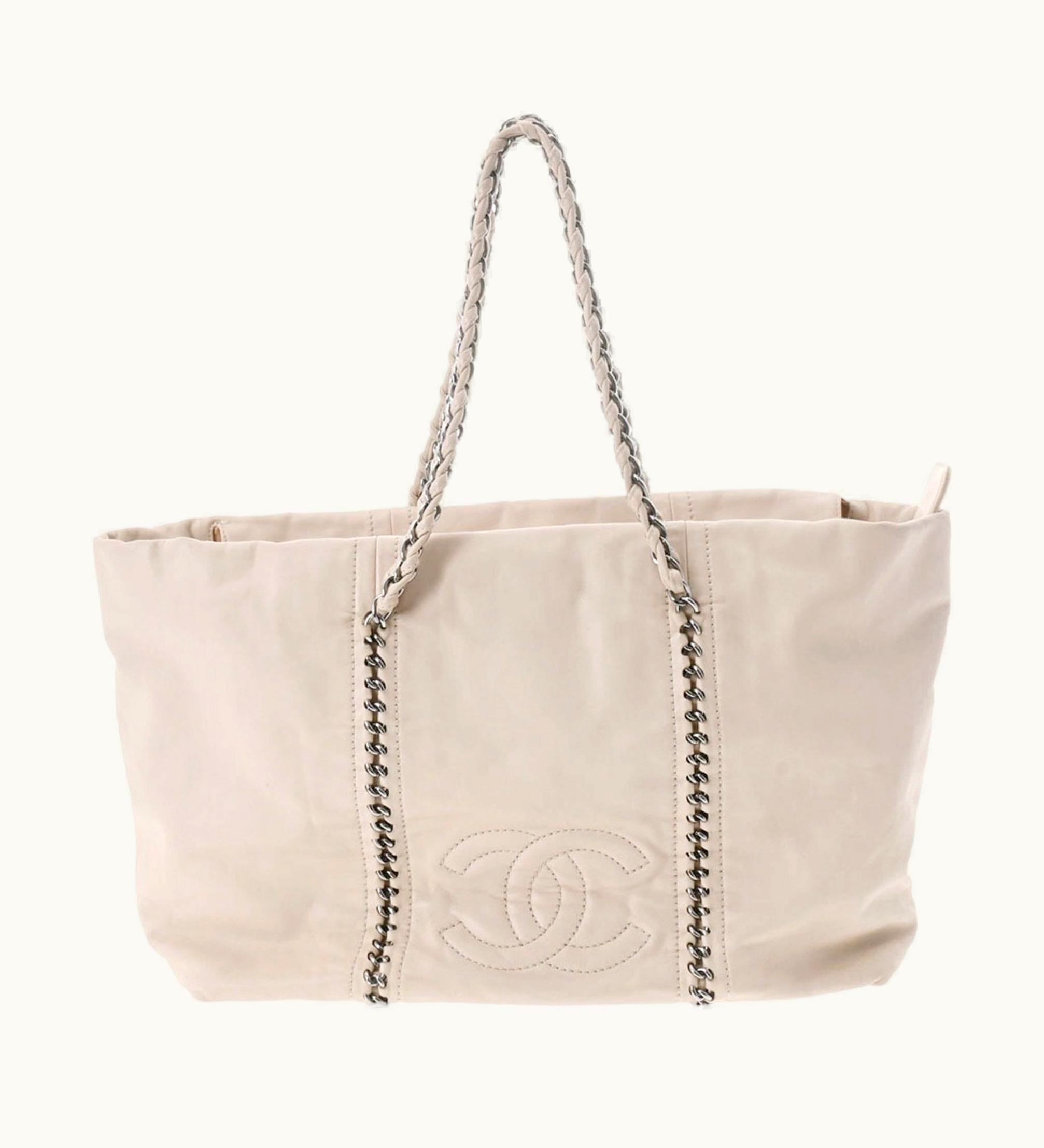 Chanel Chanel Luxury Line Chain Bag Beige A31574 Ladies Leather Tote