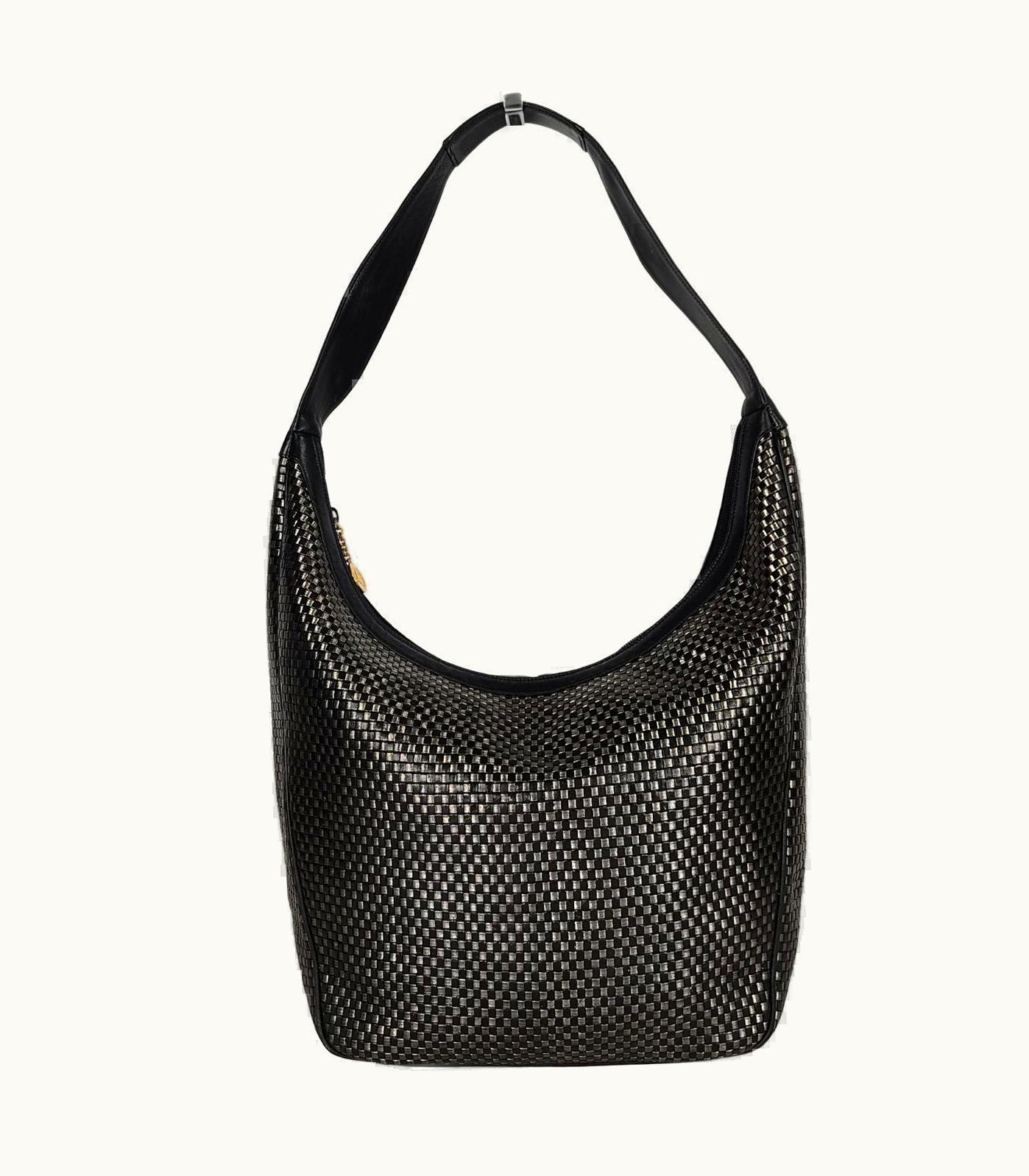 Gucci Gucci Grand Shopping Shoulder Bag In Two-Tone Woven Leather