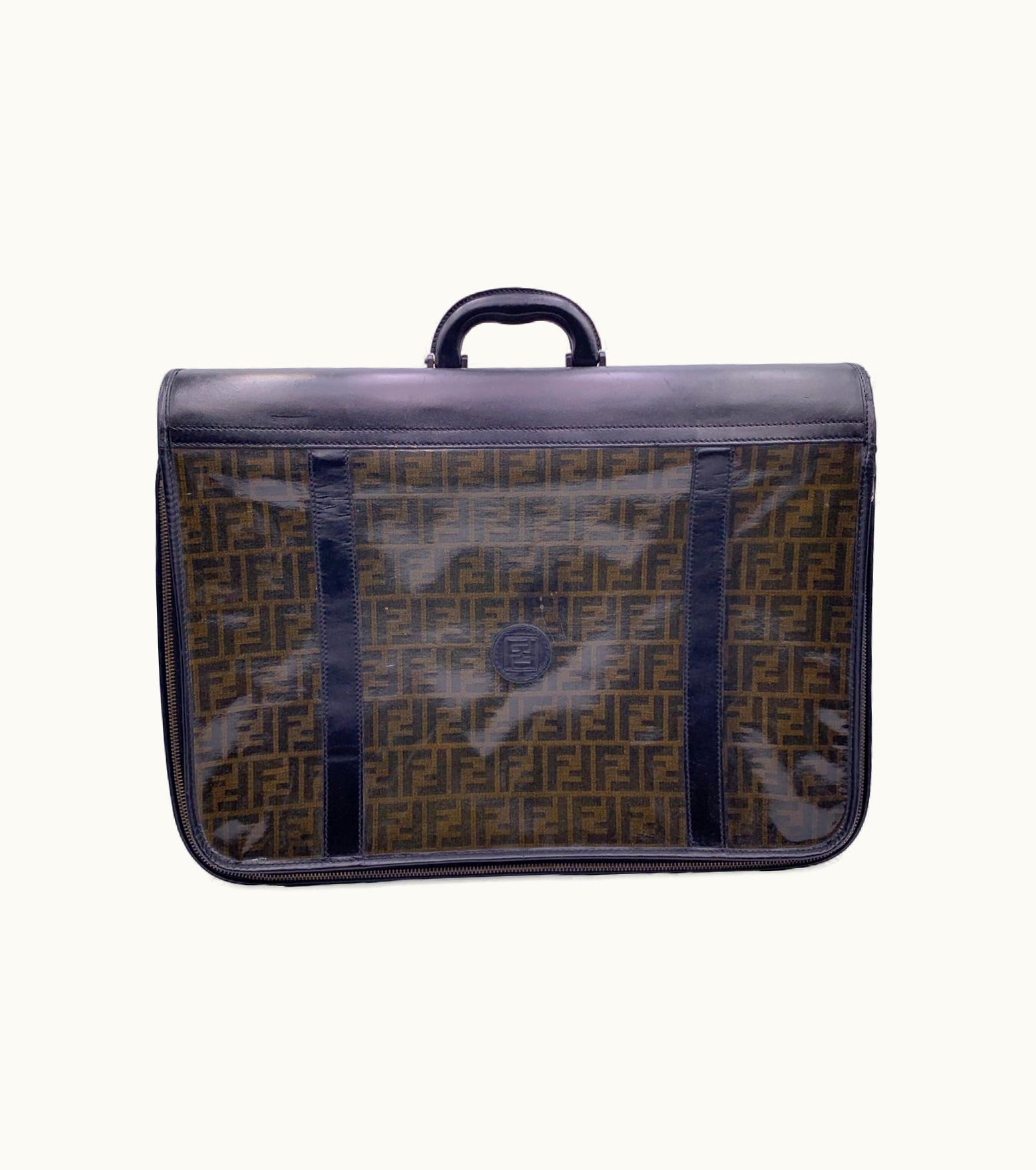 Fendi Fendi Vintage Zucca Monogram Vinyl Canvas Travel Bag Suitcase