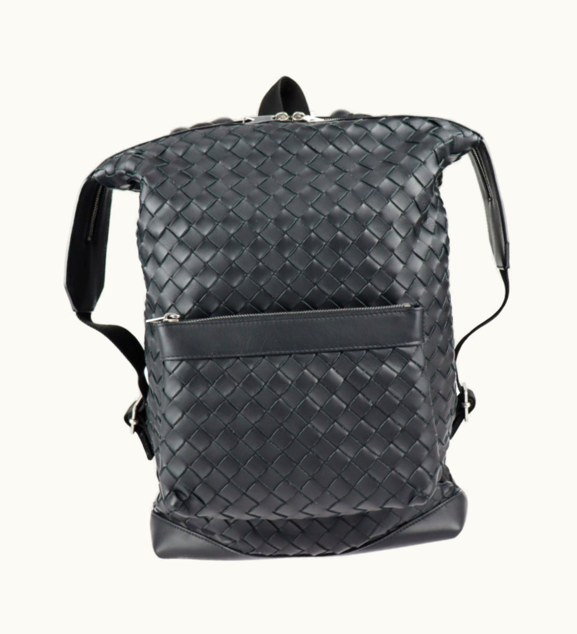 Bottega Veneta Bottega Veneta Intrecciato Rucksack Daypack 653118 Calf Leather Black Silver Hardware Backpack Can Store Electronic Devices Such As Tablets And Laptops
