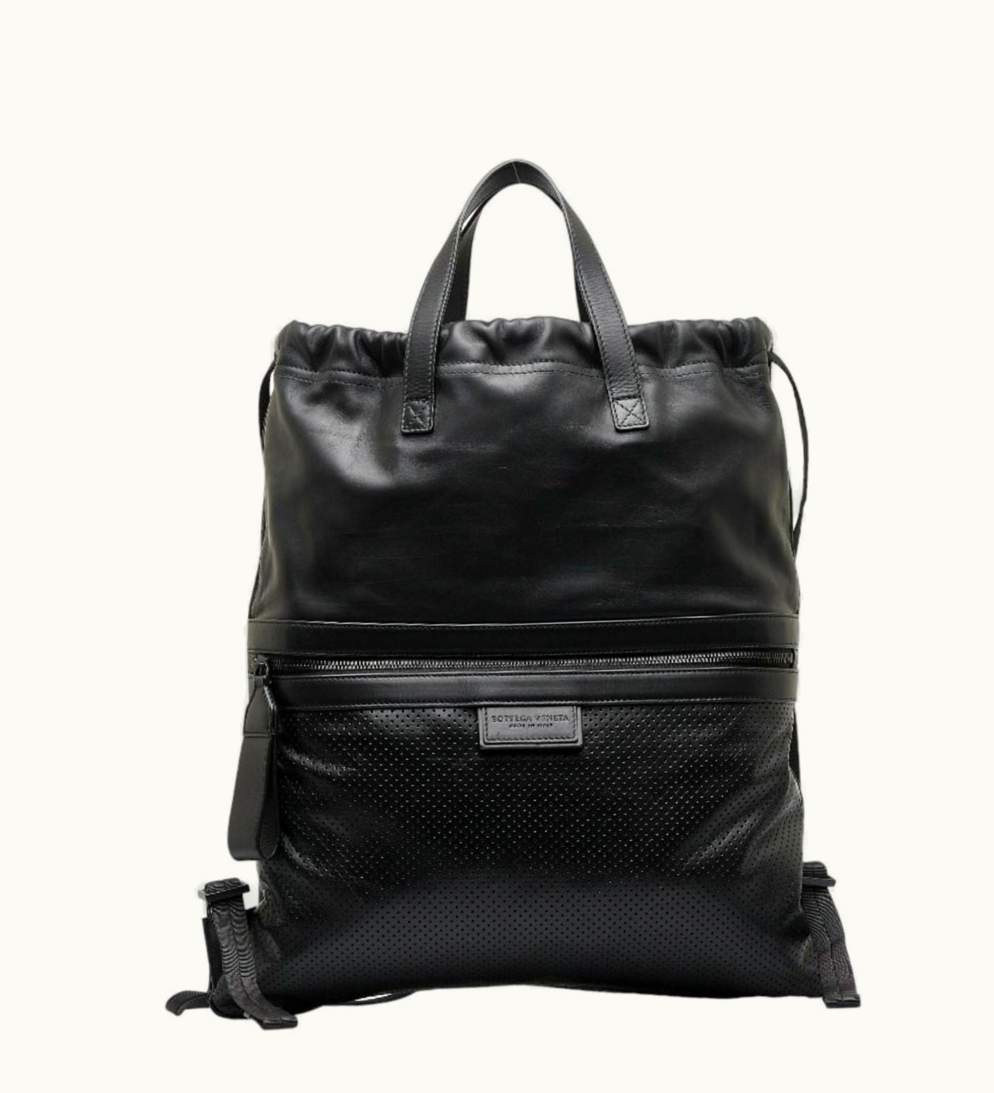 Bottega Veneta Bottega Veneta Reggiro Backpack 567222 Black Leather Nylon Women's Bottegaveneta