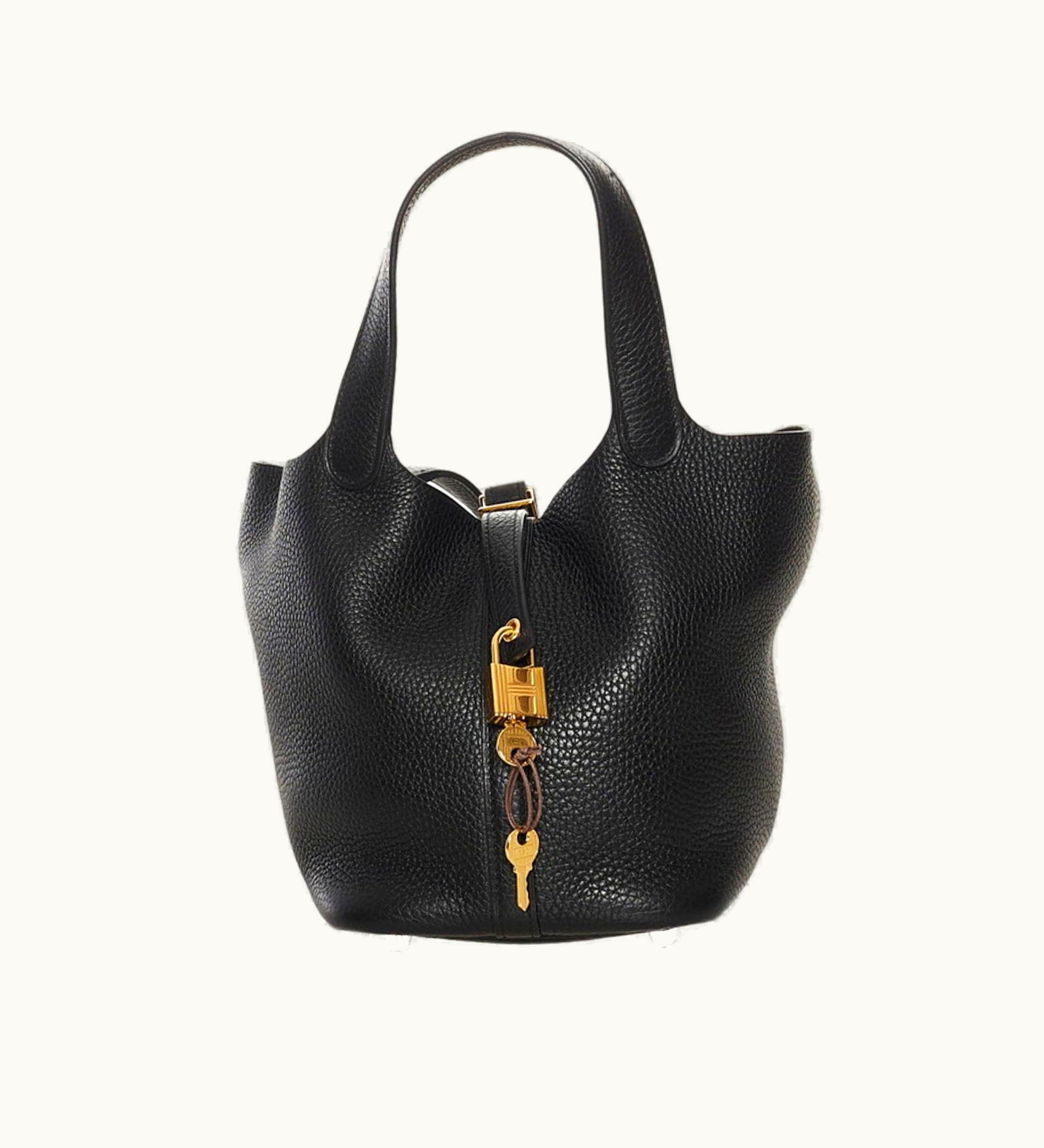 Hermès Picotin Lock PM Handbag Black Taurillon Clemence Women's Hermes