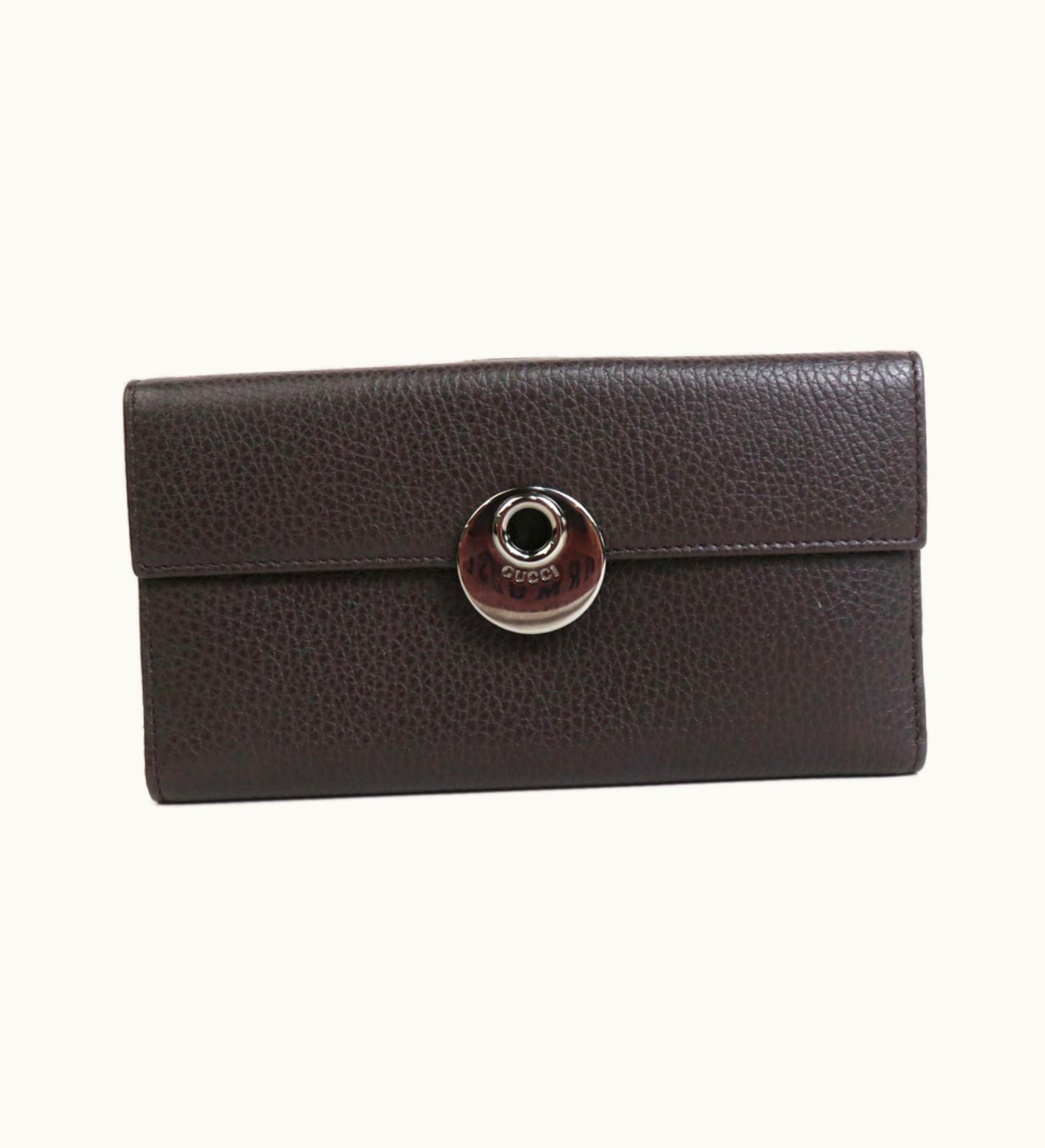 Gucci Gucci Bifold Long Wallet Leather Brown Men's 231835