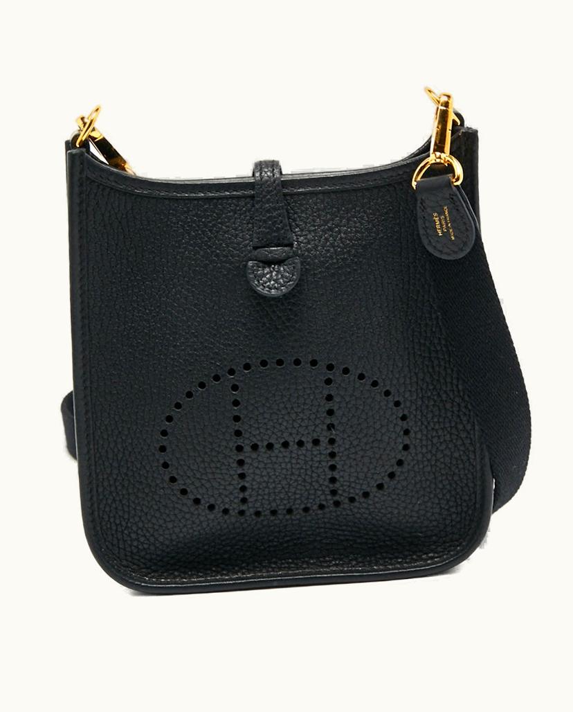 Hermès Hermès Noir Taurillon Clemence Leather Evelyne Tpm Bag