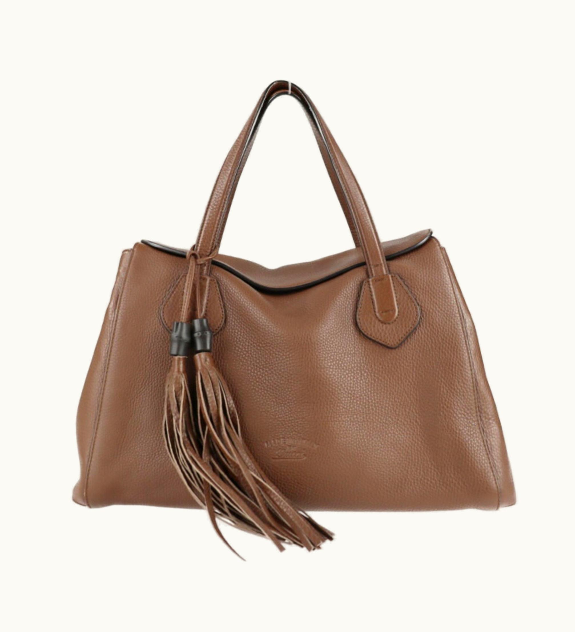 Gucci Gucci Lady Tassel Handbag 354476 Leather Brown Fringe Shoulder Bag Tote