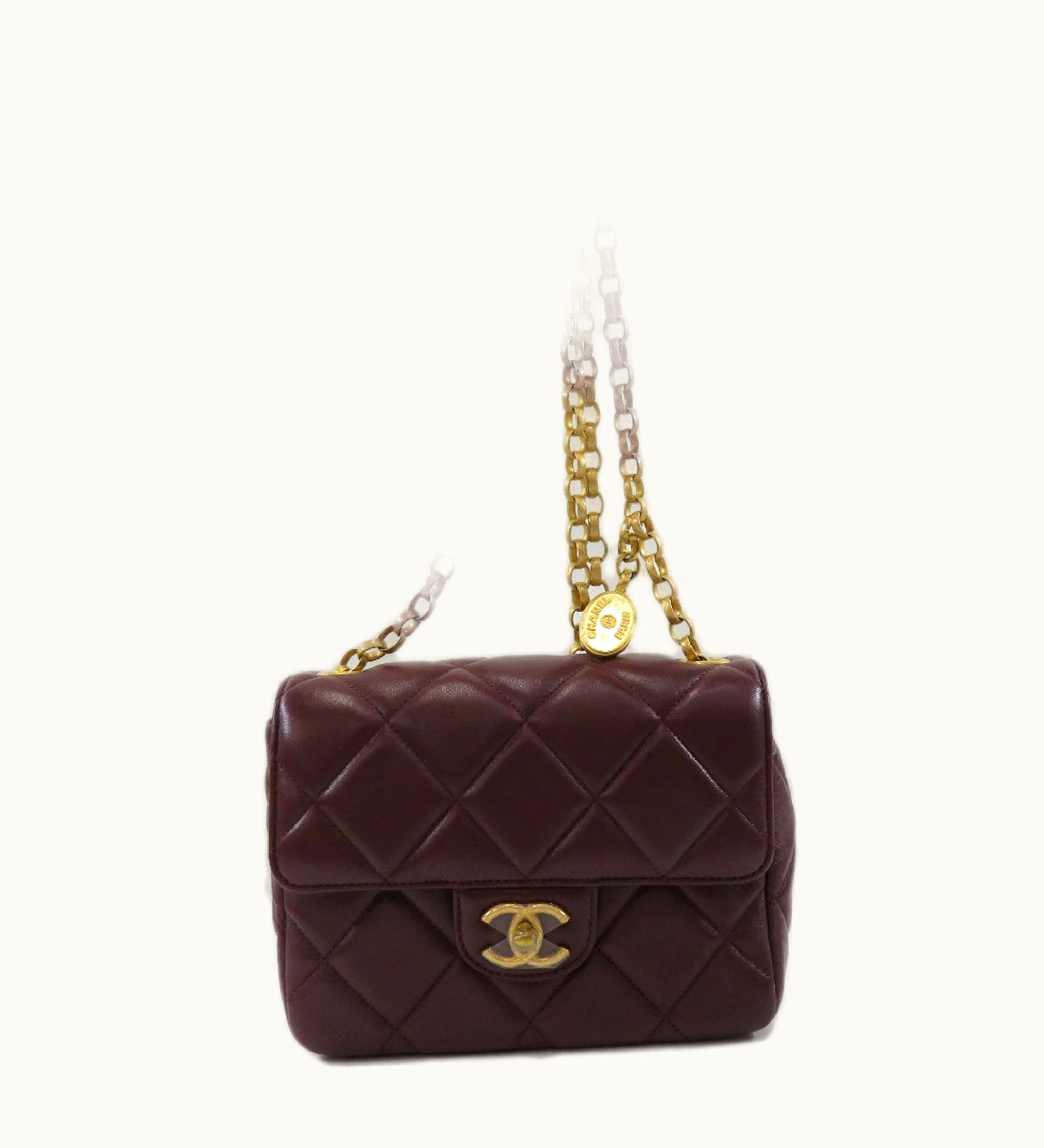 Chanel Chanel Matelasse Chain Shoulder Bag Bordeaux Lambskin