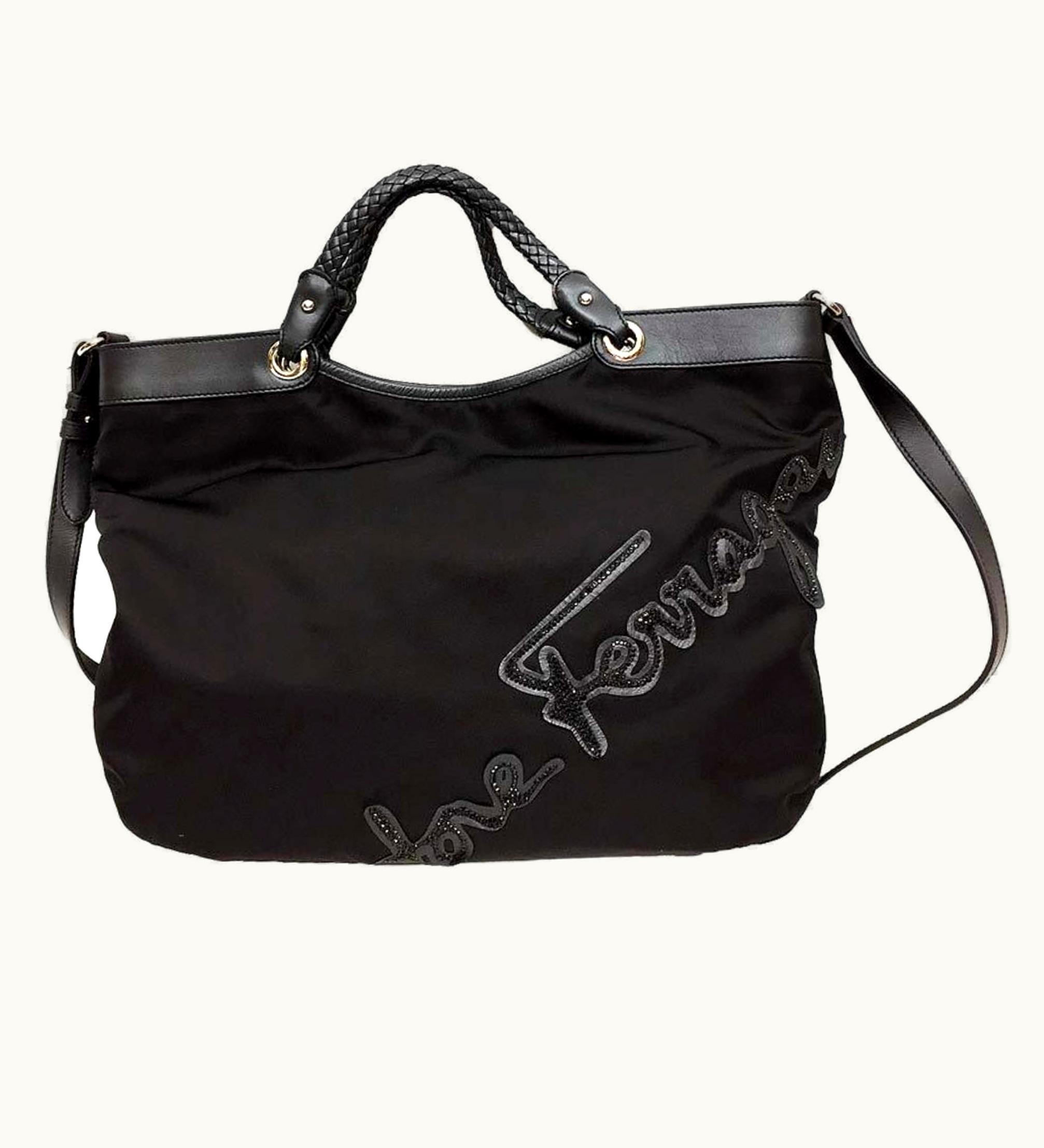 Salvatore Ferragamo Salvatore Ferragamo Tote Bag 2Way Shoulder Nylon Black Back Women's