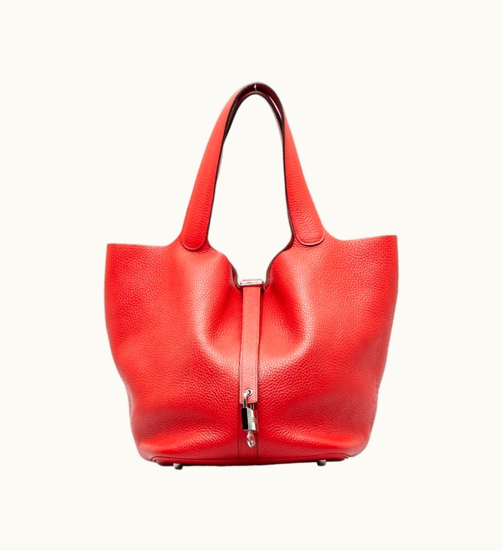 Hermès Hermès Picotin Lock GM Handbag Rouge Cazac Red Taurillon Clemence Women's