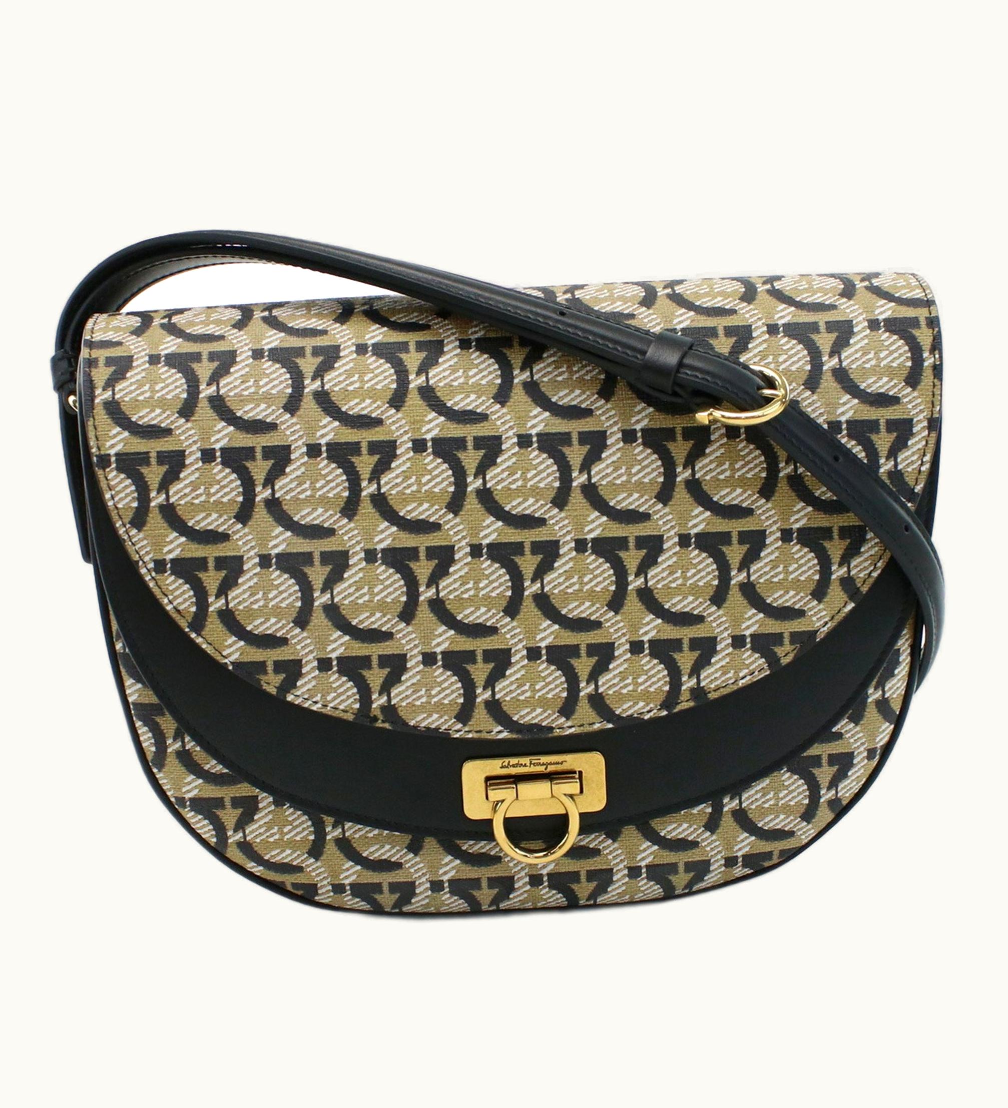 Salvatore Ferragamo Salvatore Ferragamo Ferragamo 21-H994 Shoulder Bag Calf Beige Multicolor Women's
