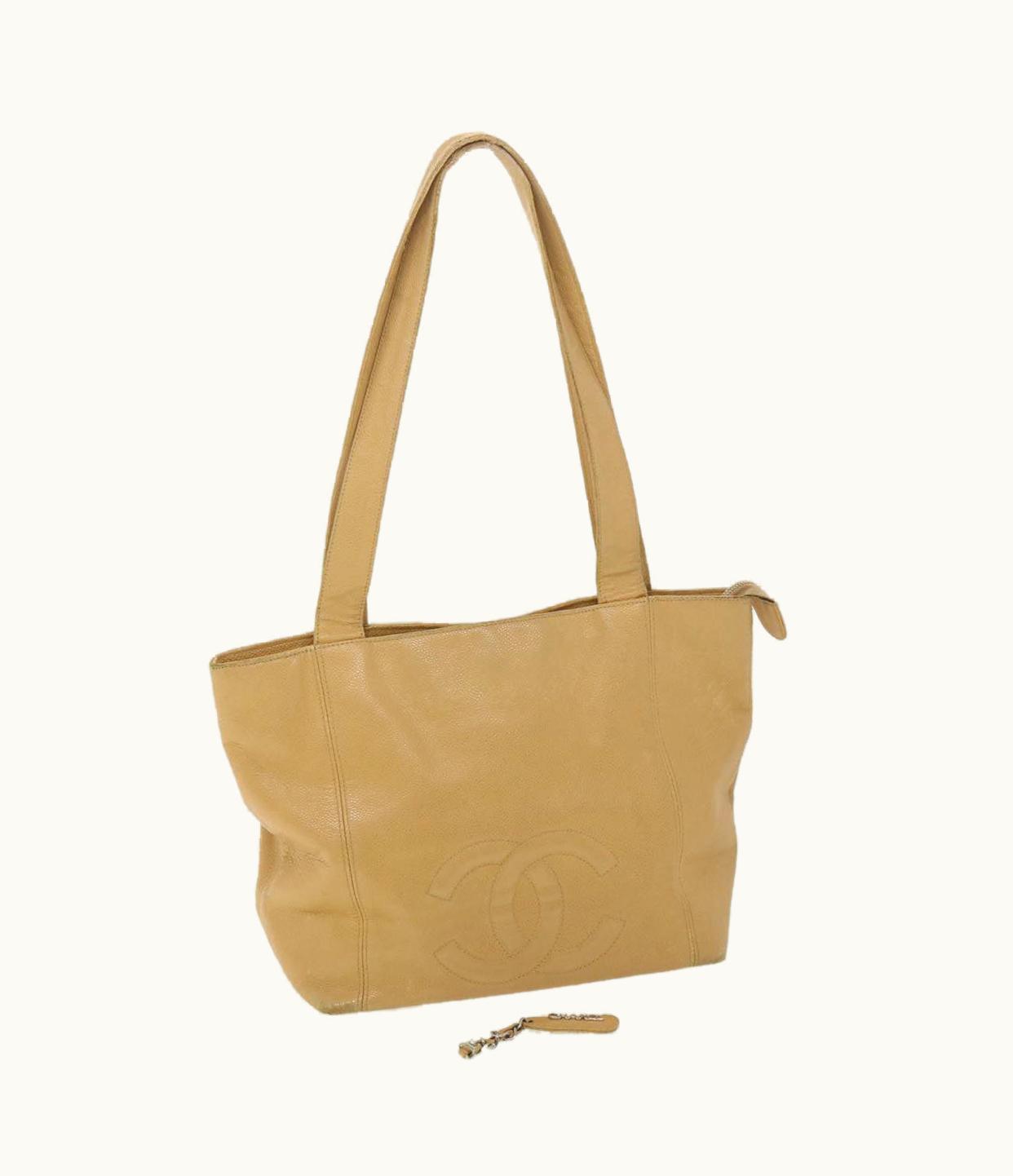 Chanel Chanel Tote Bag Caviar Skin Beige CC