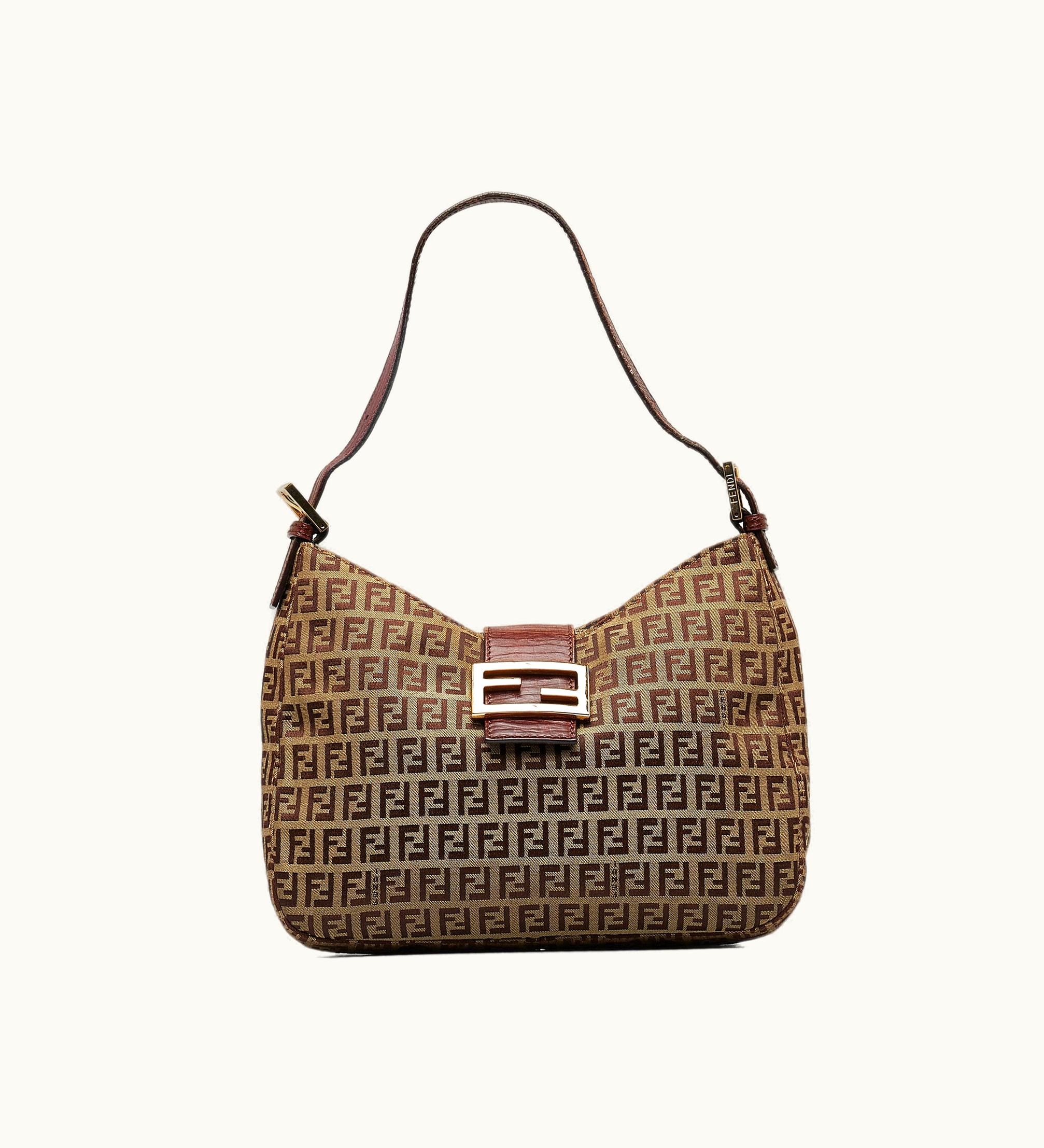 Fendi Fendi Zucchino Shoulder Bag Canvas Shoulder Bag Beige