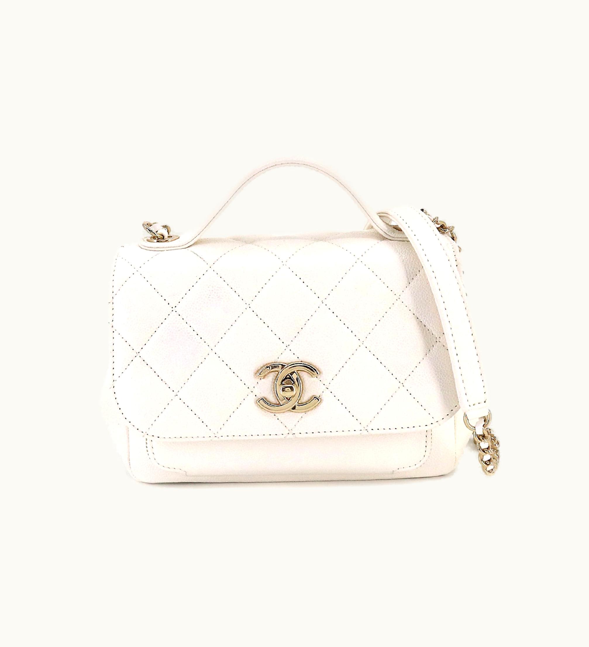Chanel Chanel Matelasse Business Affinity 2Way Hand Shoulder Bag Caviar Skin White A93607