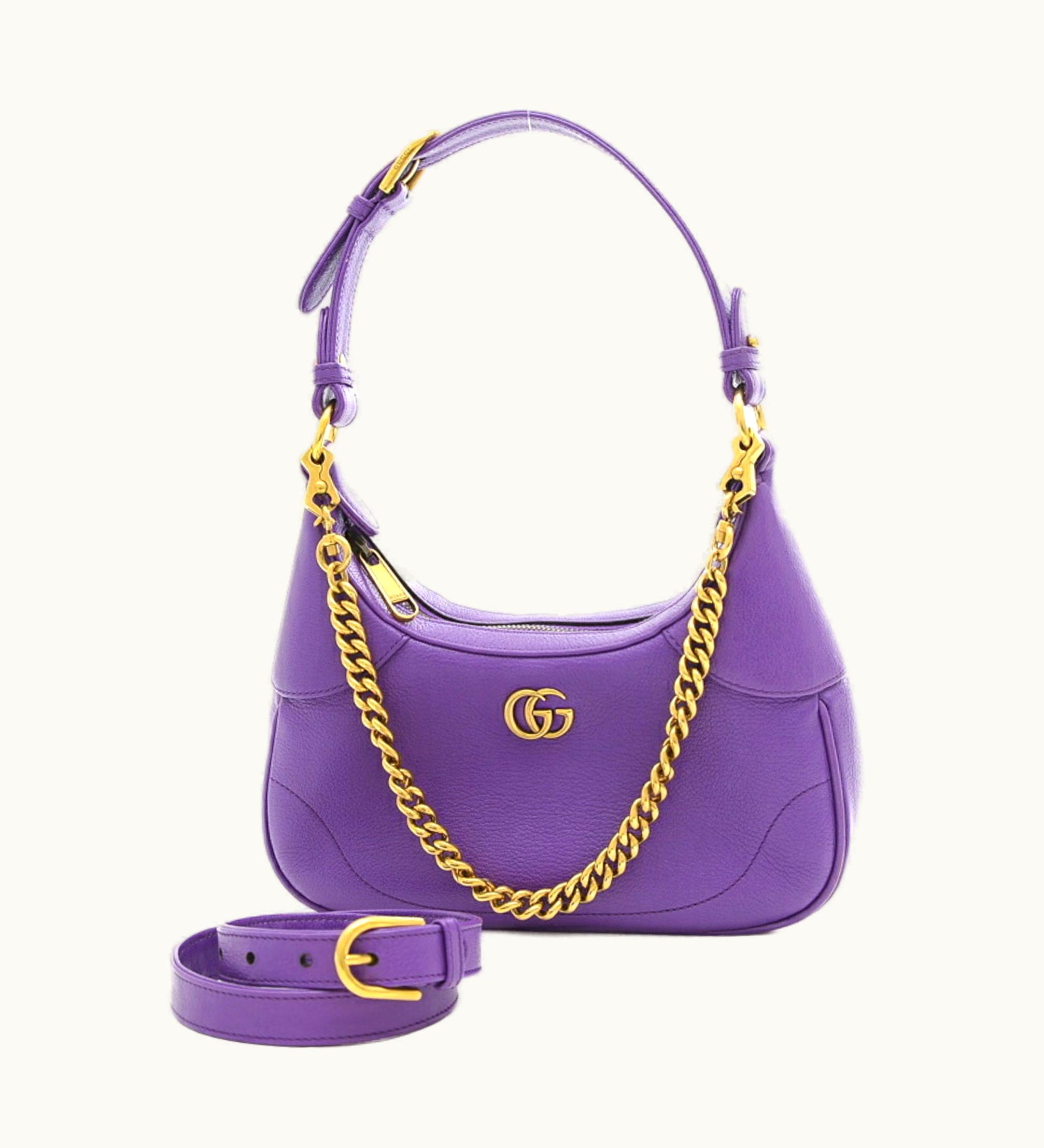 Gucci Gucci Aphrodite Small Shoulder Bag Leather Purple 731817
