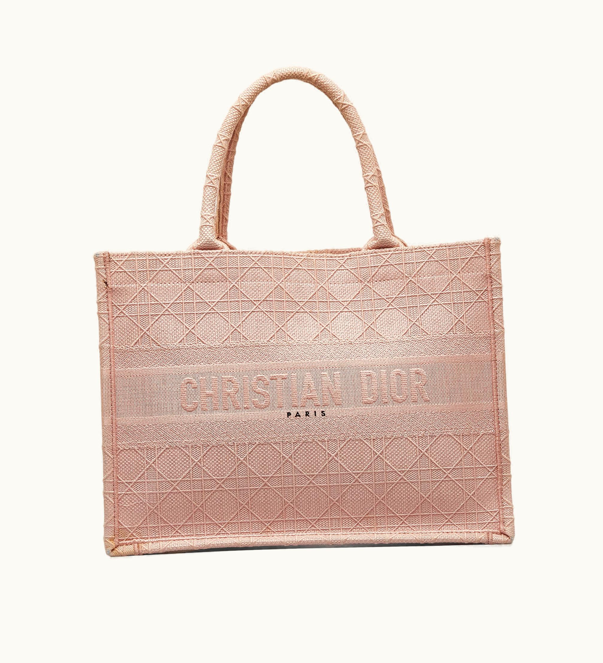 Dior Dior Medium Cannage Embroidered Book Tote Tote Bag