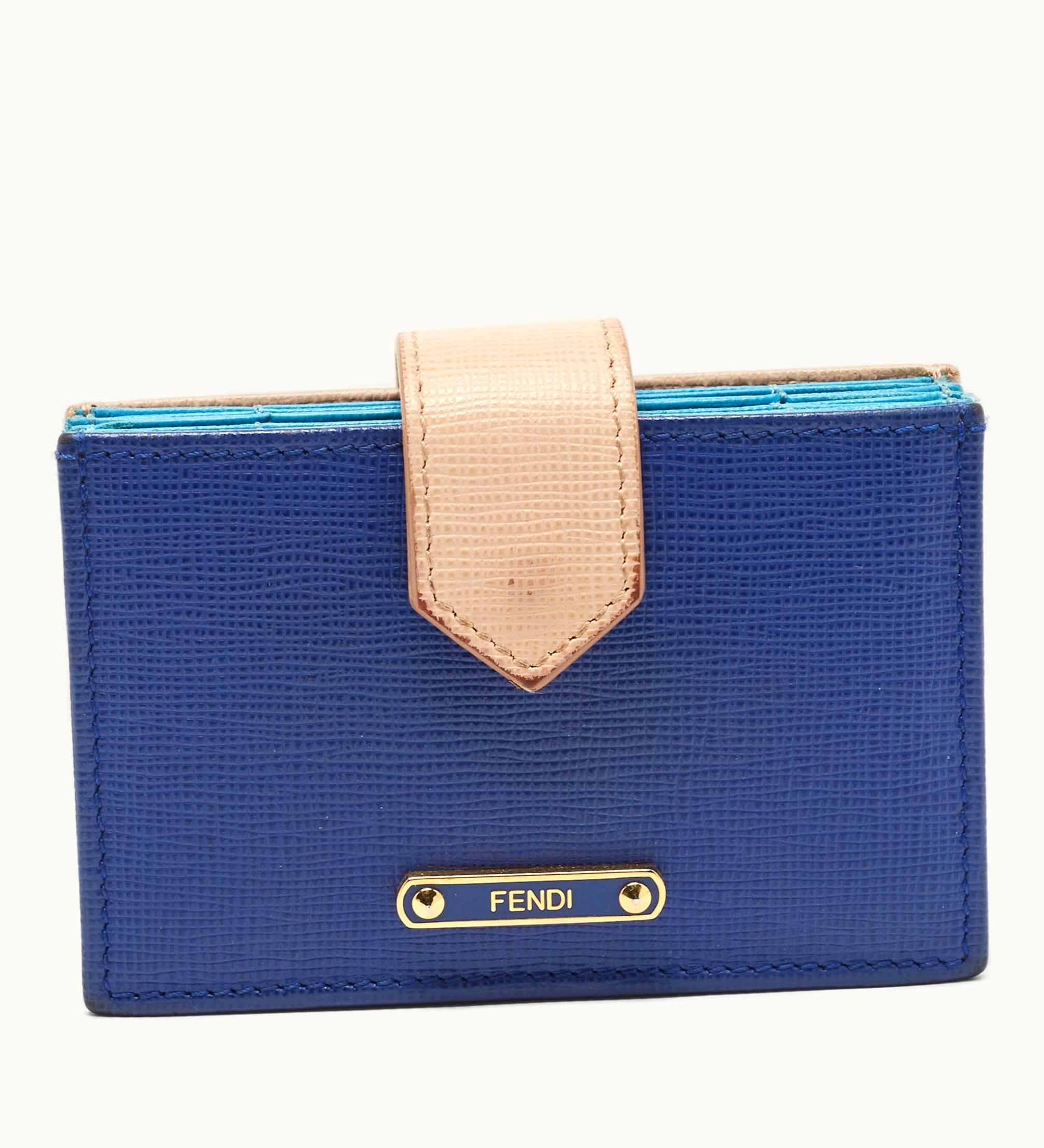 Fendi Fendi Tri Color Leather Gusset Card Holder