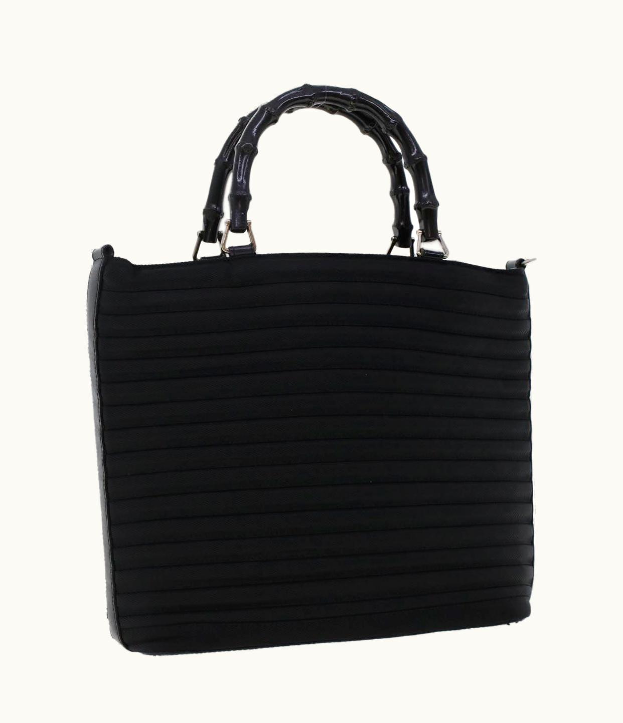 Gucci Gucci Bamboo Shoulder Bag Nylon Black 00017050588