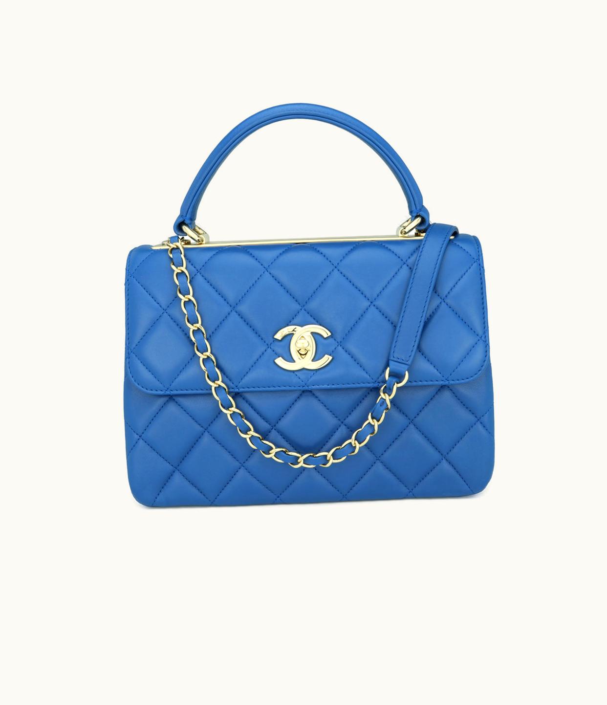 Chanel Chanel Trendy CC Small Blue Lambskin Light Gold Hardware 2019