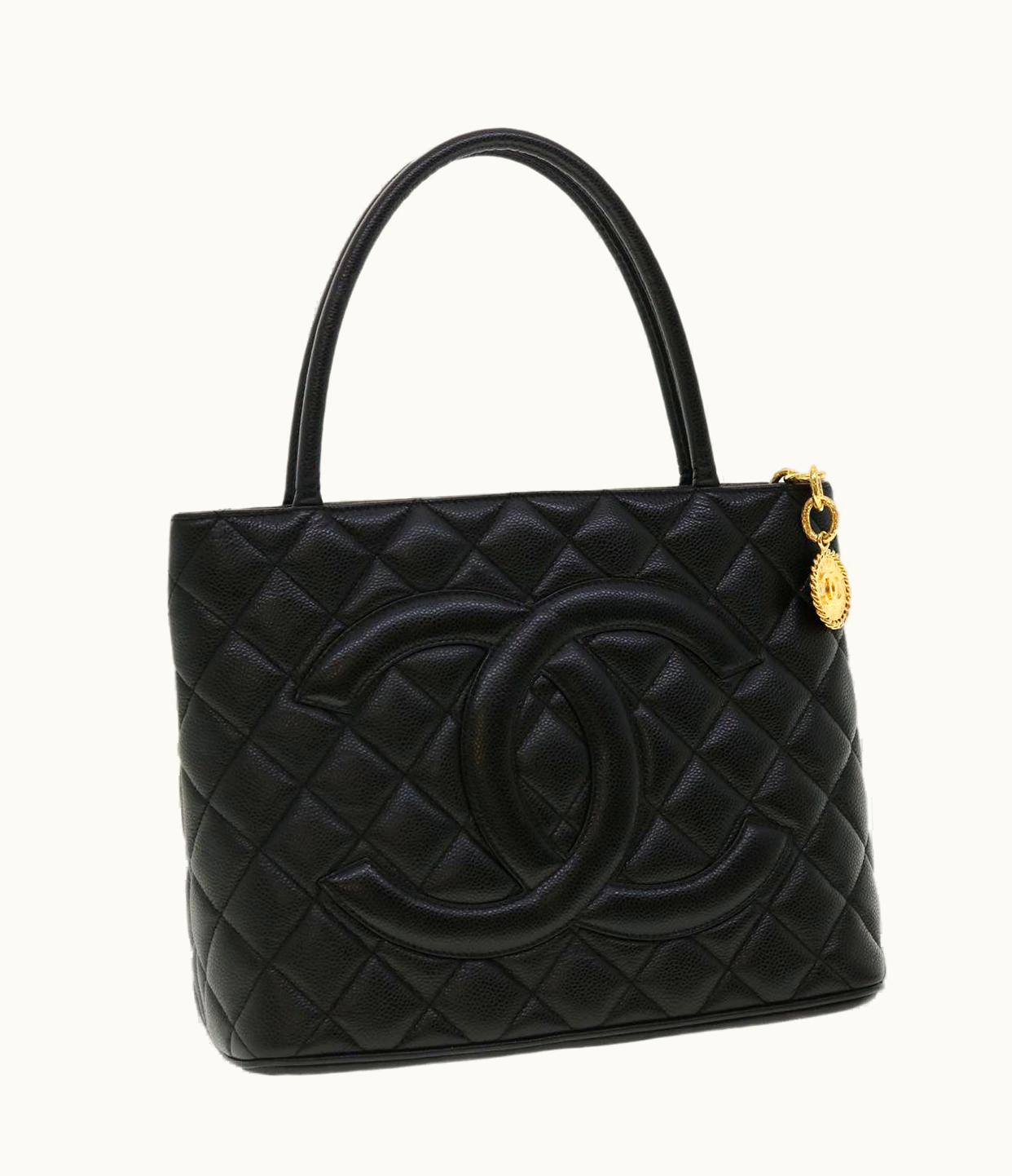 Chanel Chanel Tote Bag Caviar Skin Black CC