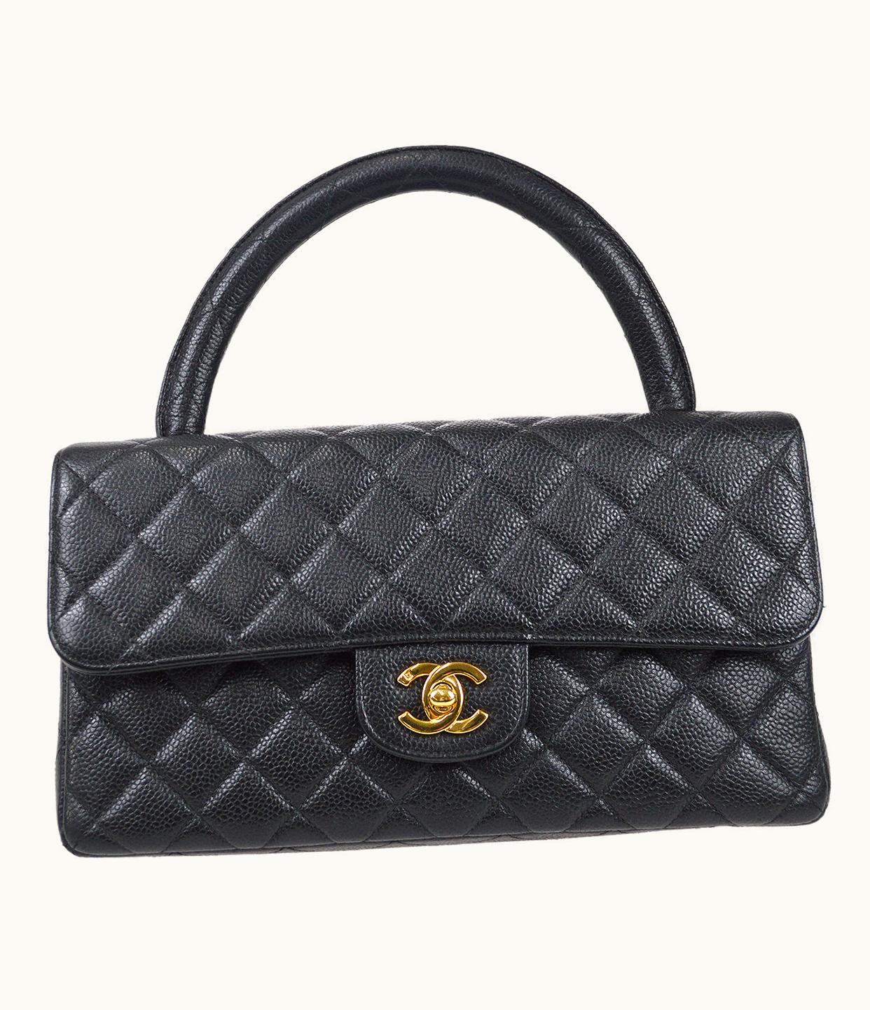 Chanel Chanel 1994 Classic Flap Handbag Medium Black Caviar 78302