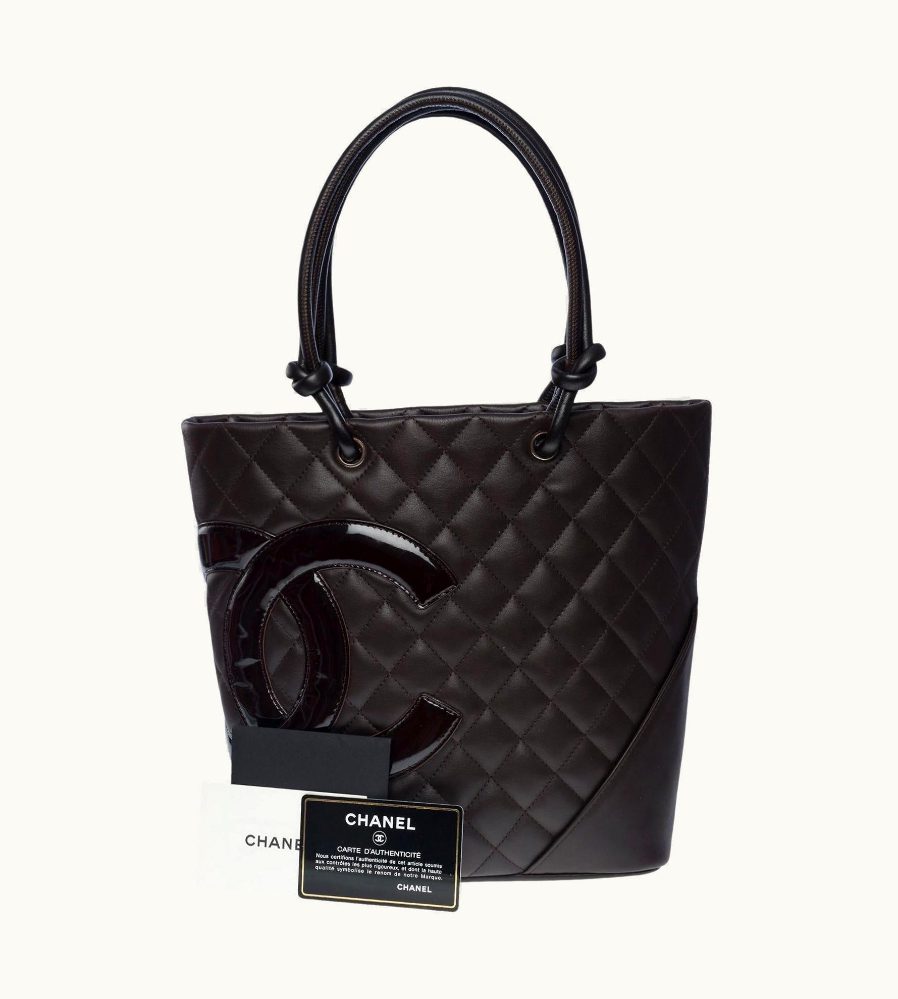 Chanel Chanel Gorgeous Cambon Tote Bag In Brown Quilted Lambskin Leather
