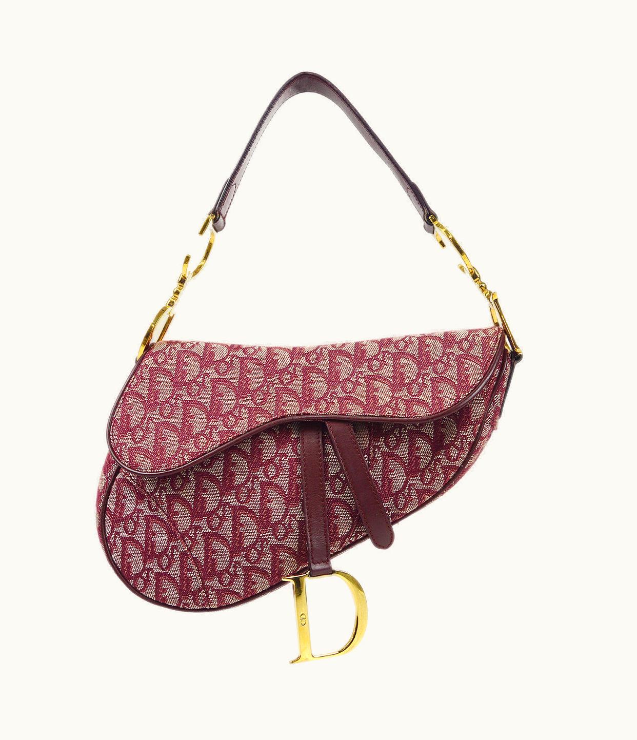 Dior Dior Christian Dior 2002 Trotter Saddle Bag Medium Bordeaux 97532