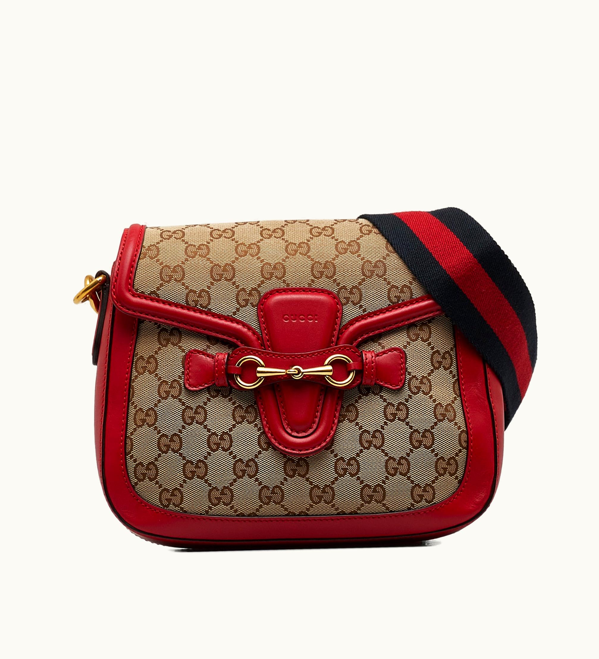 Gucci Gucci Medium GG Canvas Lady Web Crossbody Bag