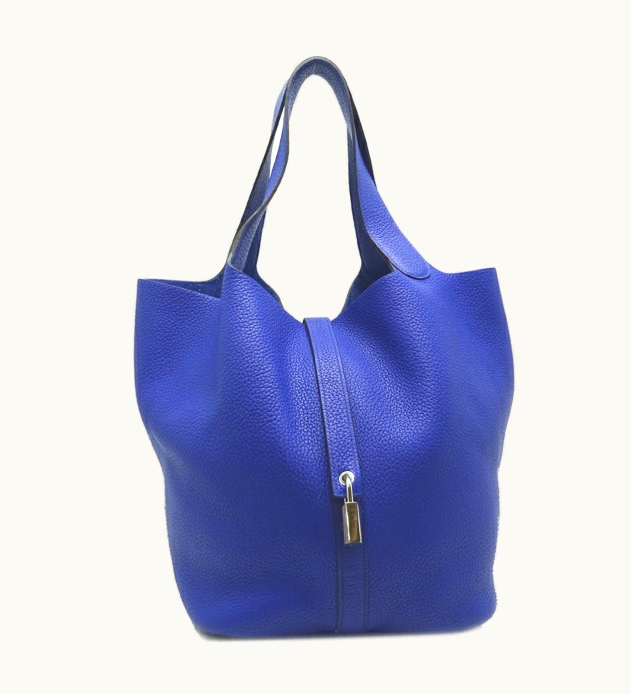 Hermès Hermès Picotin Lock GM T Engraved 2015 Ladies Handbag Taurillon Clemence Blue Electric X [Palladium]