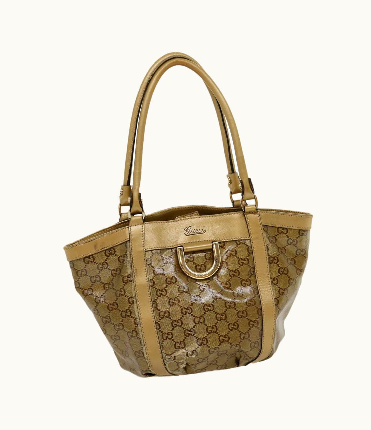 Gucci Gucci GG Canvas Tote Bag Beige Gold 211983204991
