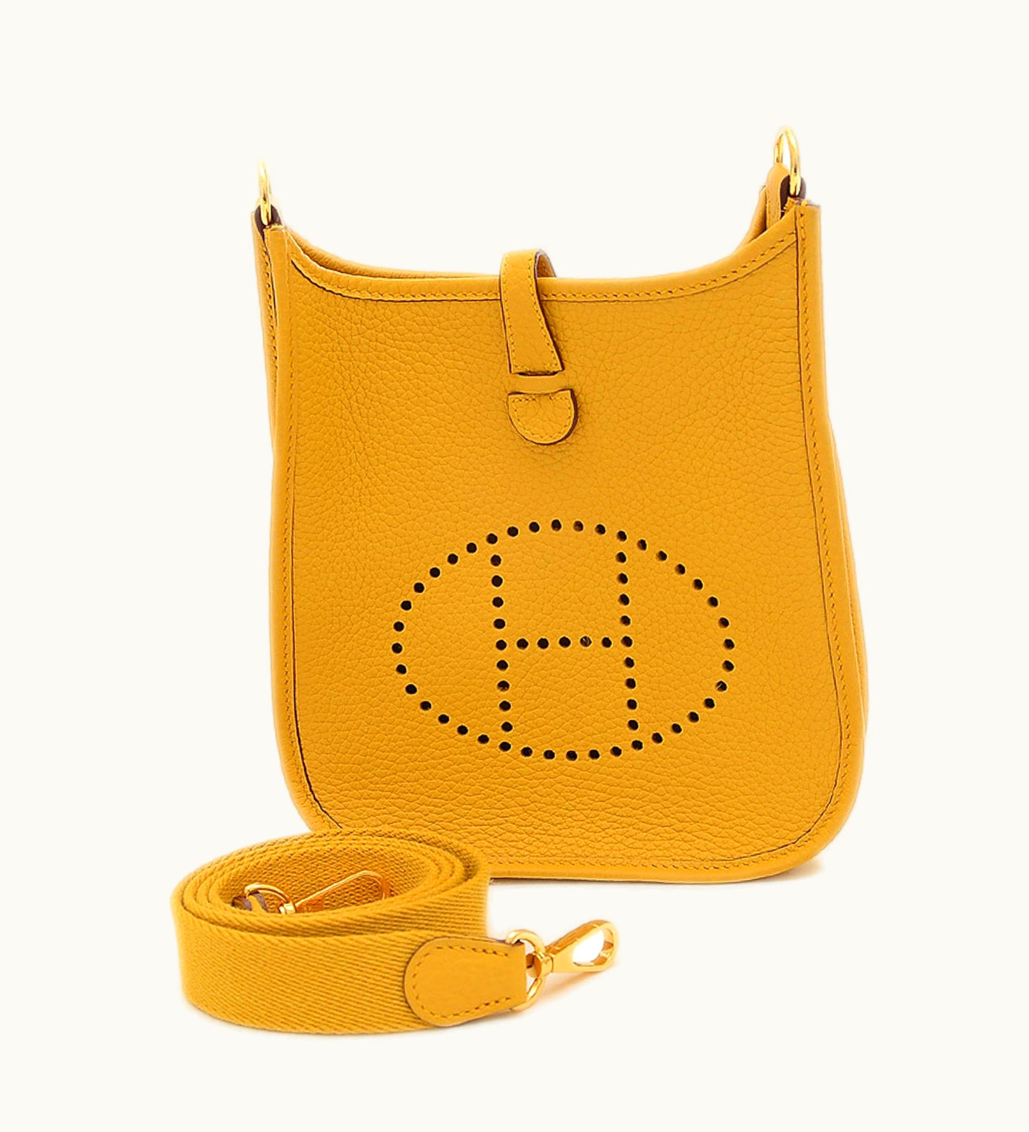 Hermès Hermès Evelyne Tpm Taurillon Clemence Shoulder Bag Jaune Ambre Gold Hardware Y Engraving