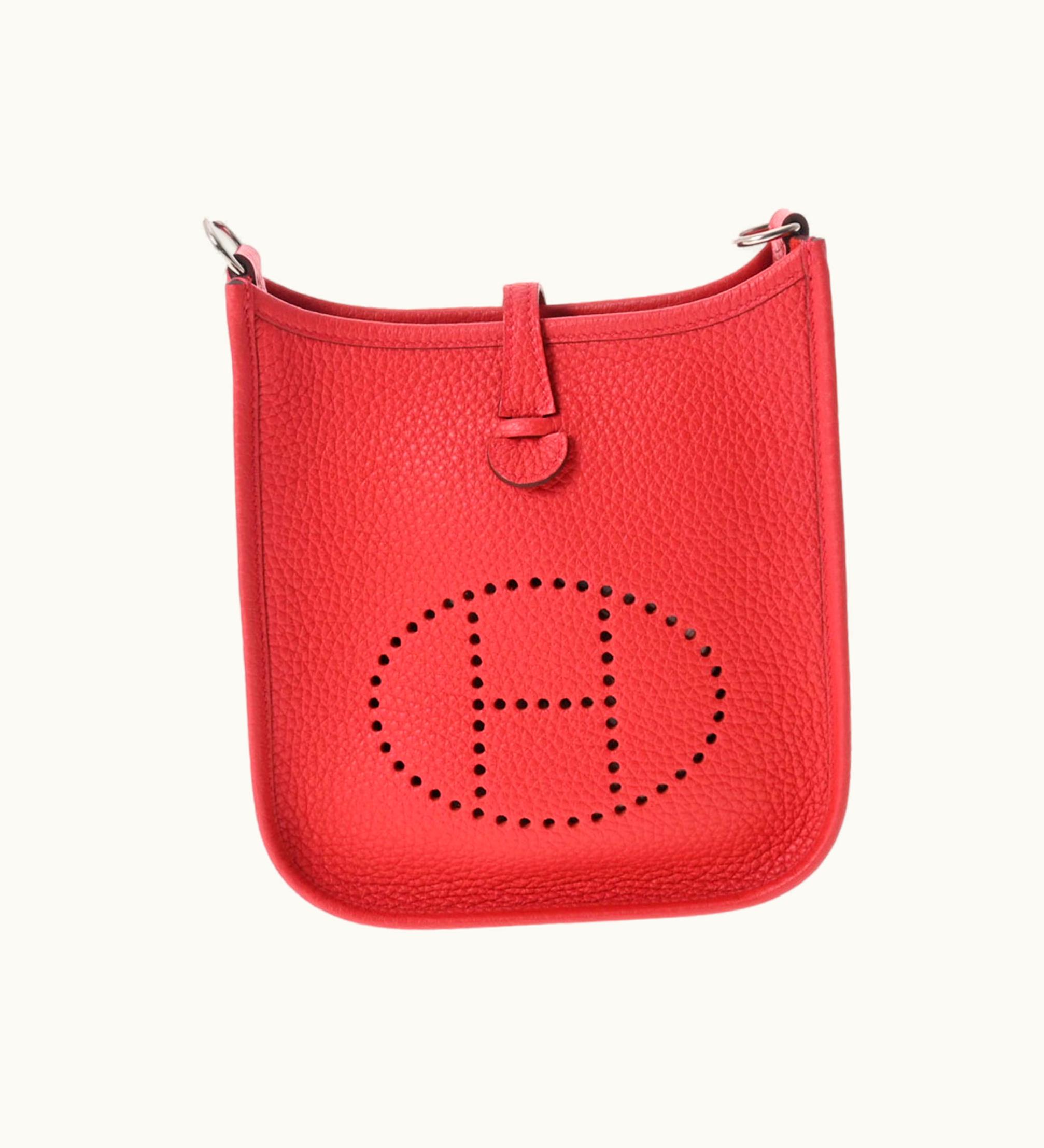 Hermès Hermès Evelyne Tpm Rouge A Engraved [Around 2017] Women's Taurillon Clemence Shoulder Bag