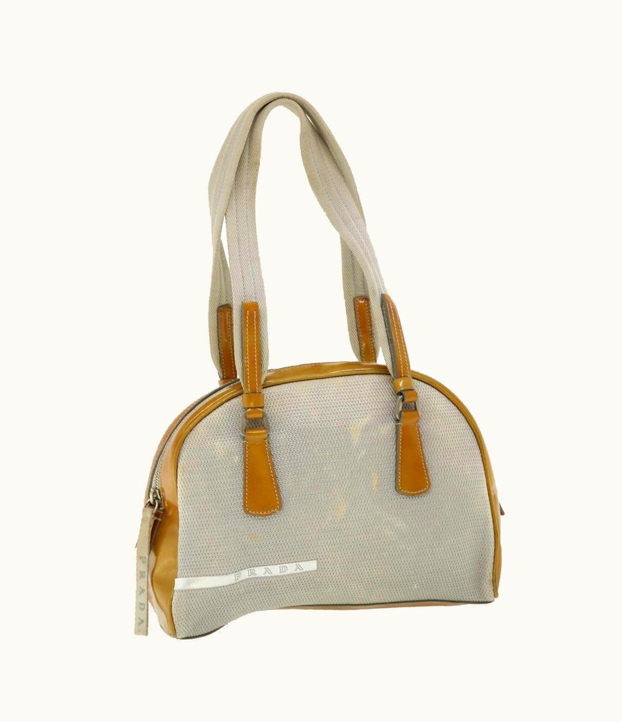 Prada Prada Sports Shoulder Bag Patent Leather Silver Cl293