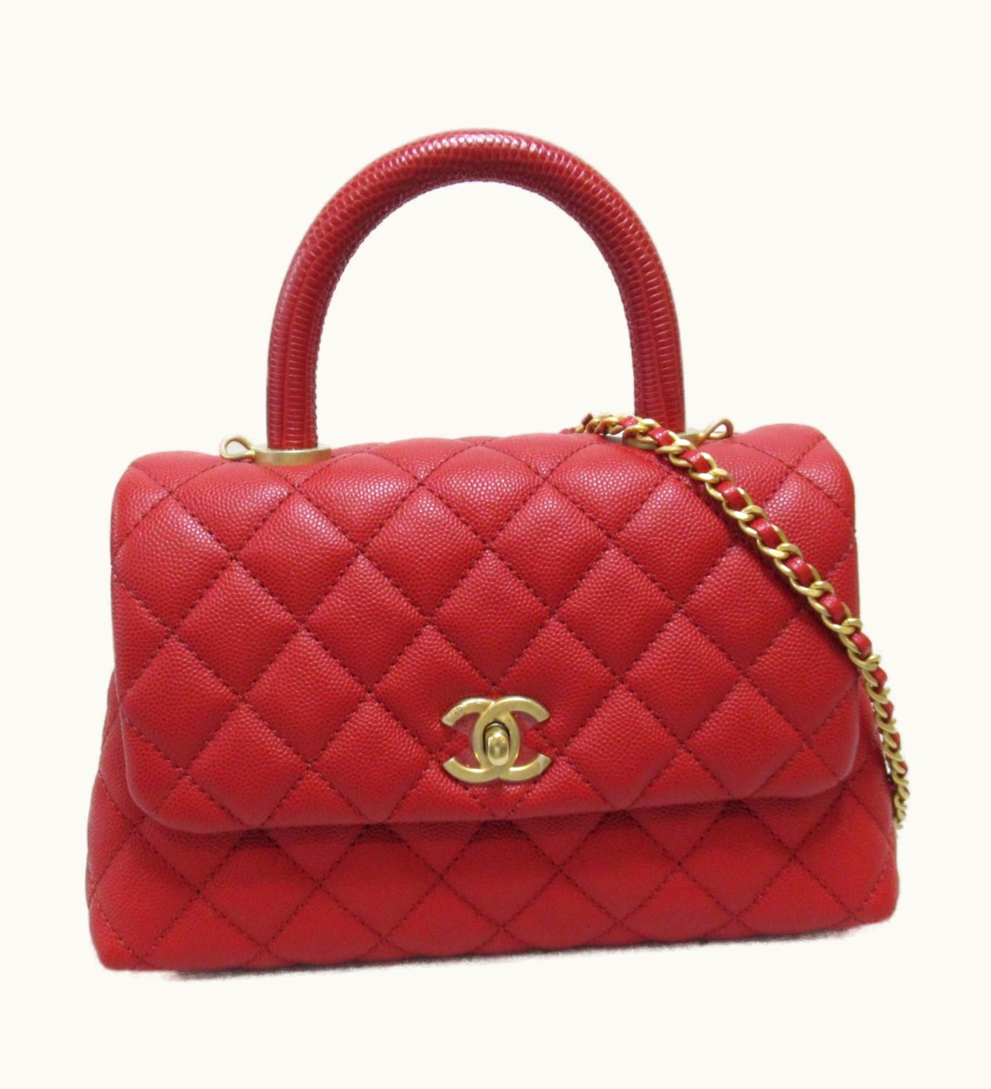 Chanel Chanel Coco Handle Chainshoulder XS Bag XS Red Caviar Skin [Grained Calf]