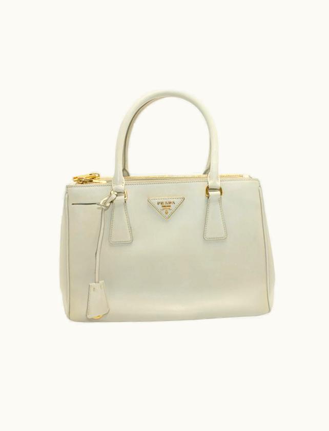 Prada Prada Ivory Saffiano Galleria Tote Bag