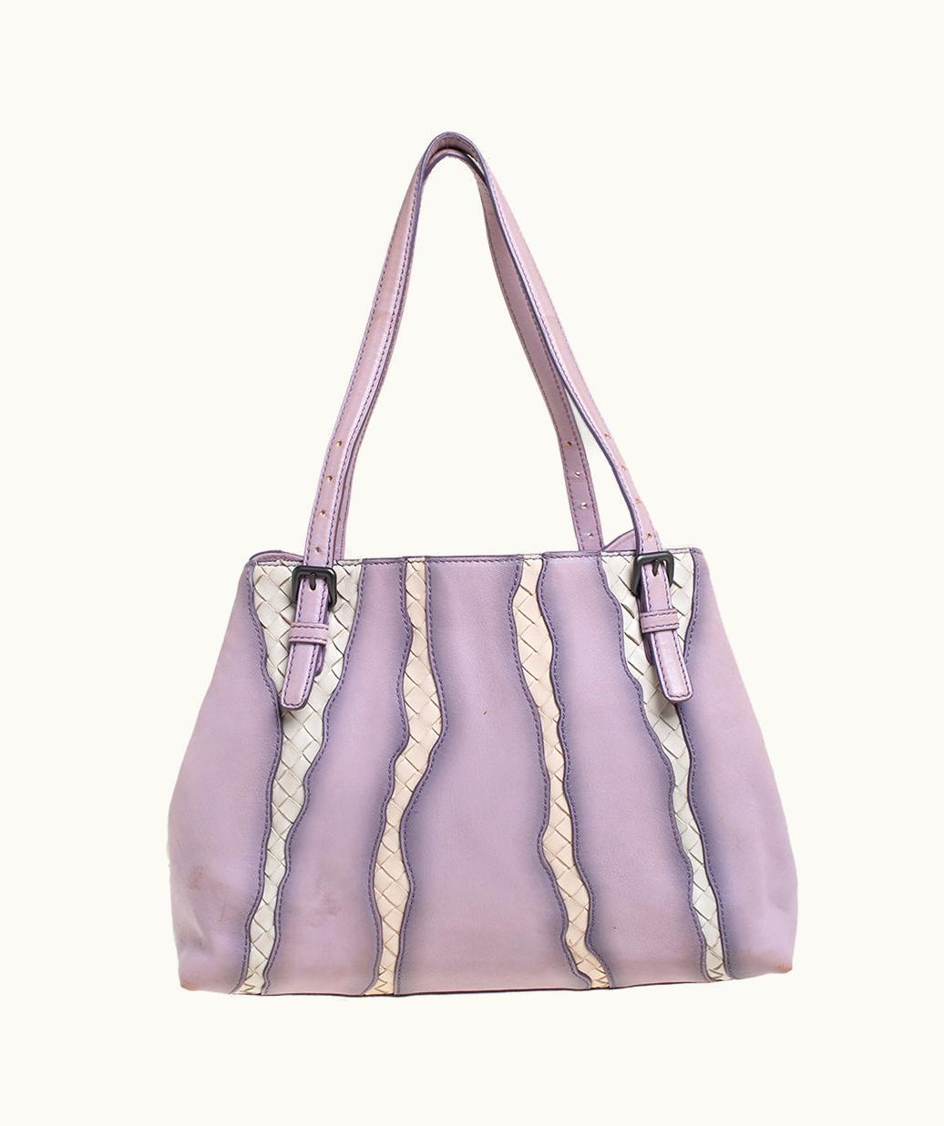 Bottega Veneta Bottega Veneta Lilac And Intrecciato Leather Monalisa Tote