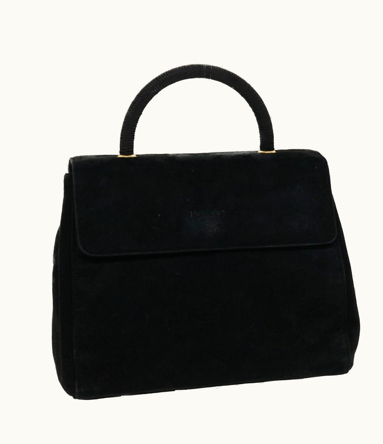 Prada Prada Hand Bag Suede Black