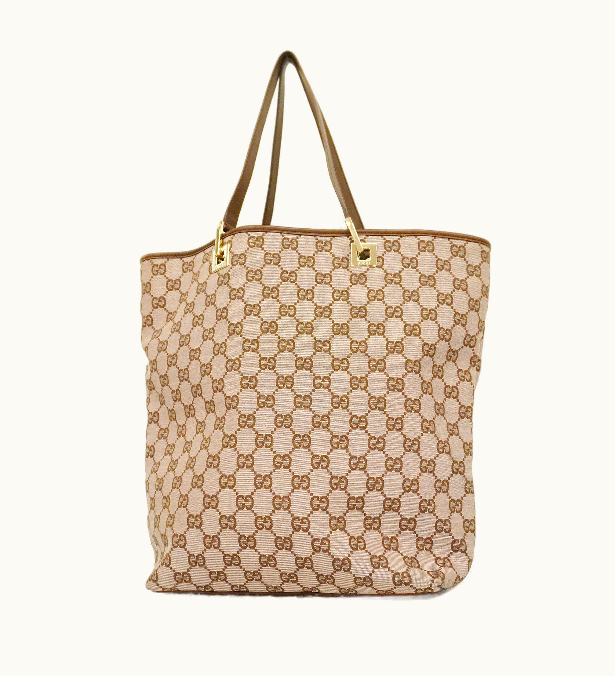 Gucci Gucci GG Canvas Tote Bag 002 1098 Women's Tote Bag Brown, Pink