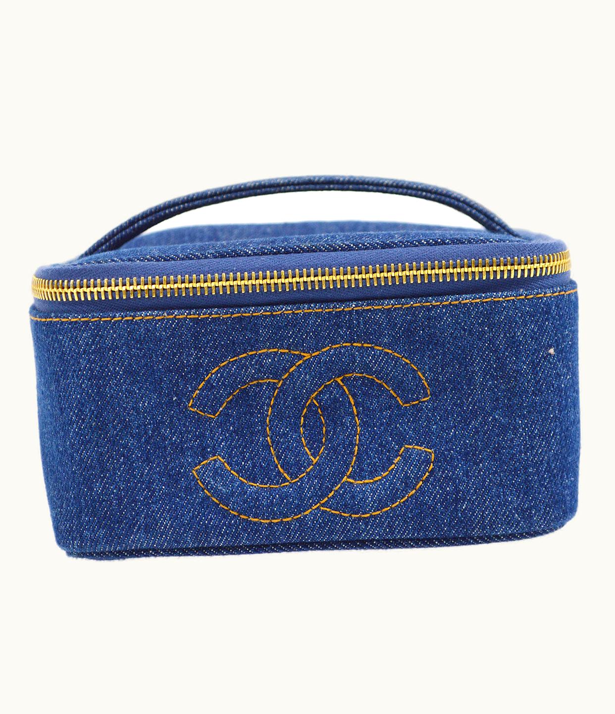 Chanel Chanel Cosmetic Vanity Handbag Indigo Denim 47685