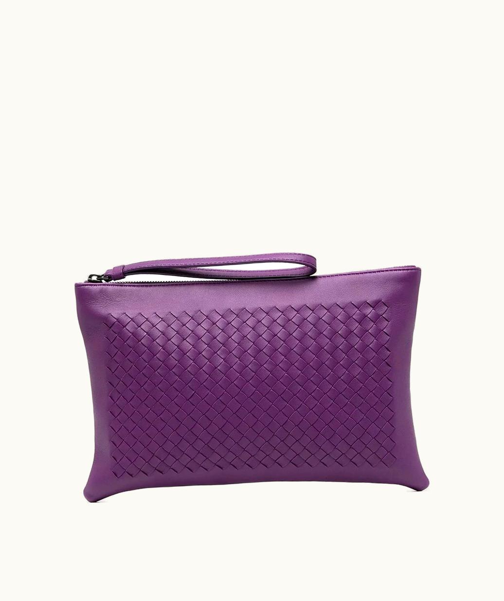 Bottega Veneta Bottega Veneta Purple Intrecciato Pouch