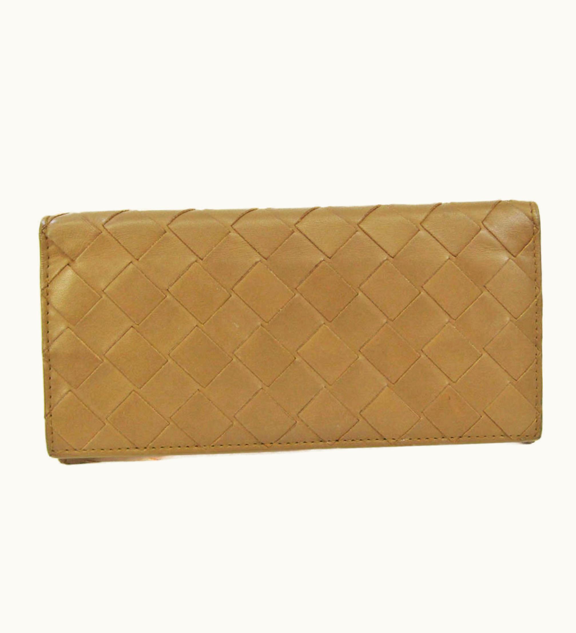 Bottega Veneta Bottega Veneta Intrecciato Women, Men Leather Long Wallet [Tri-Fold] Brown