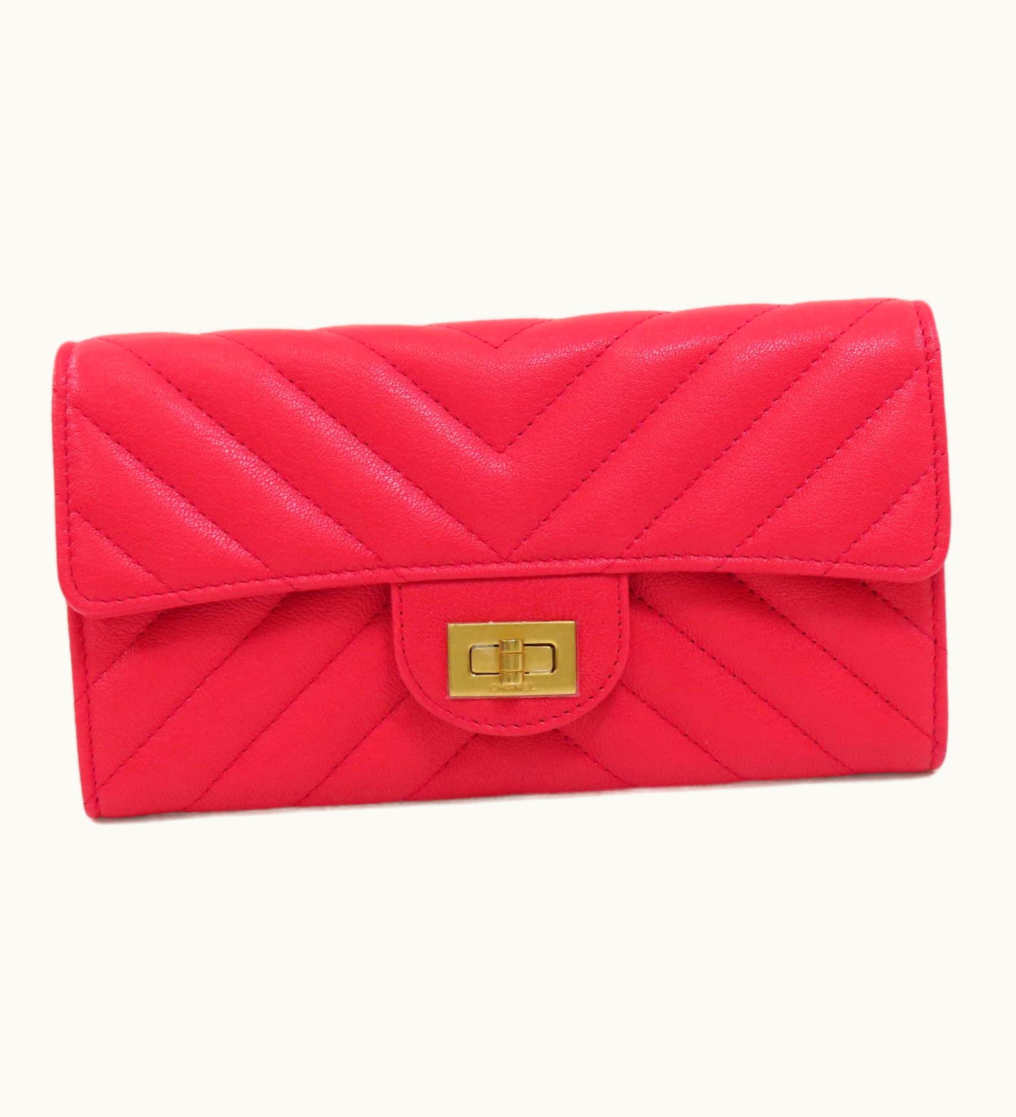 Chanel Chanel V Stitch Long Wallet Calf Ladies Chanel