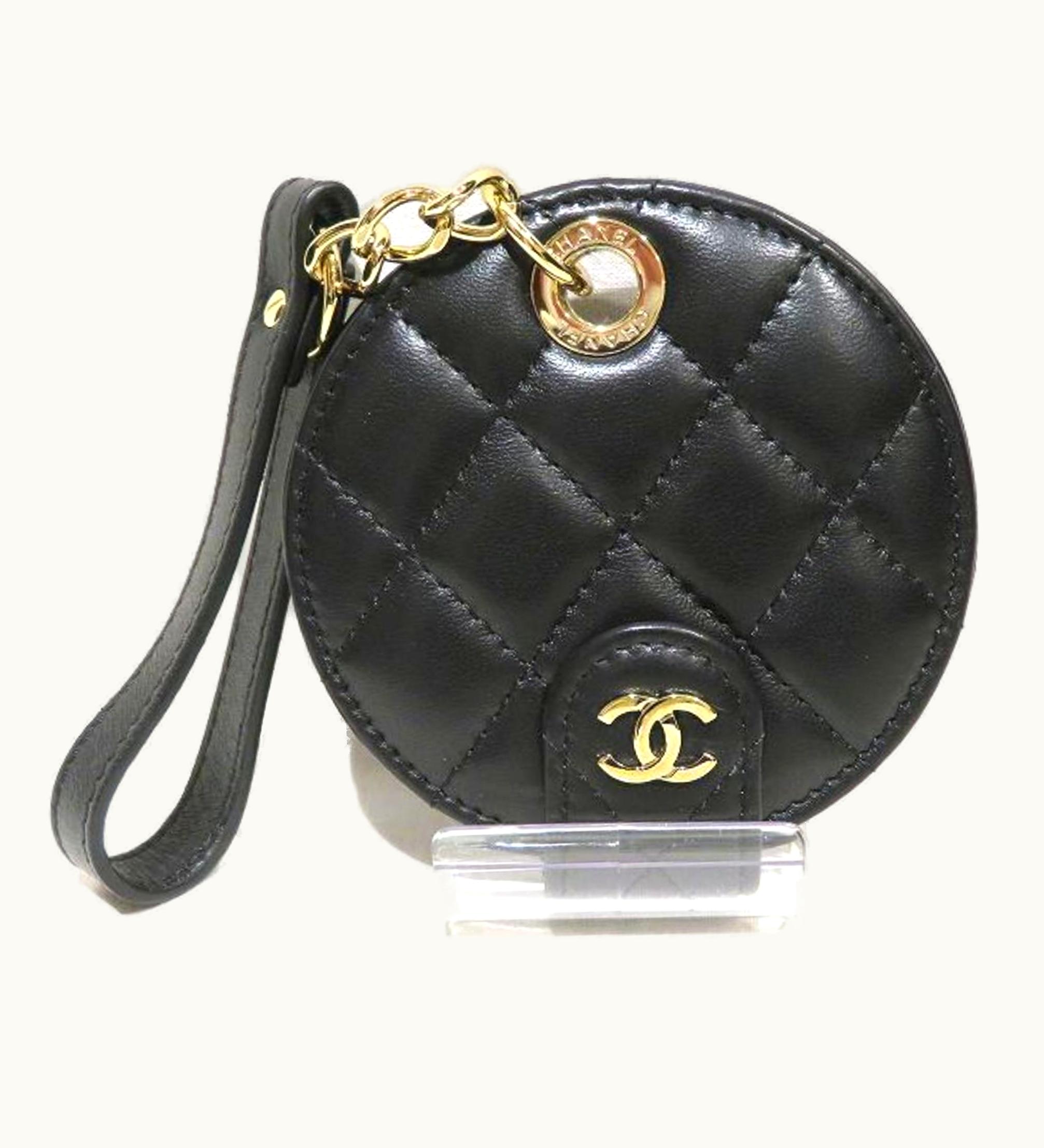 Chanel Chanel Matelasse Black Lambskin Name Tag Brand Accessory Pass Case Ladies